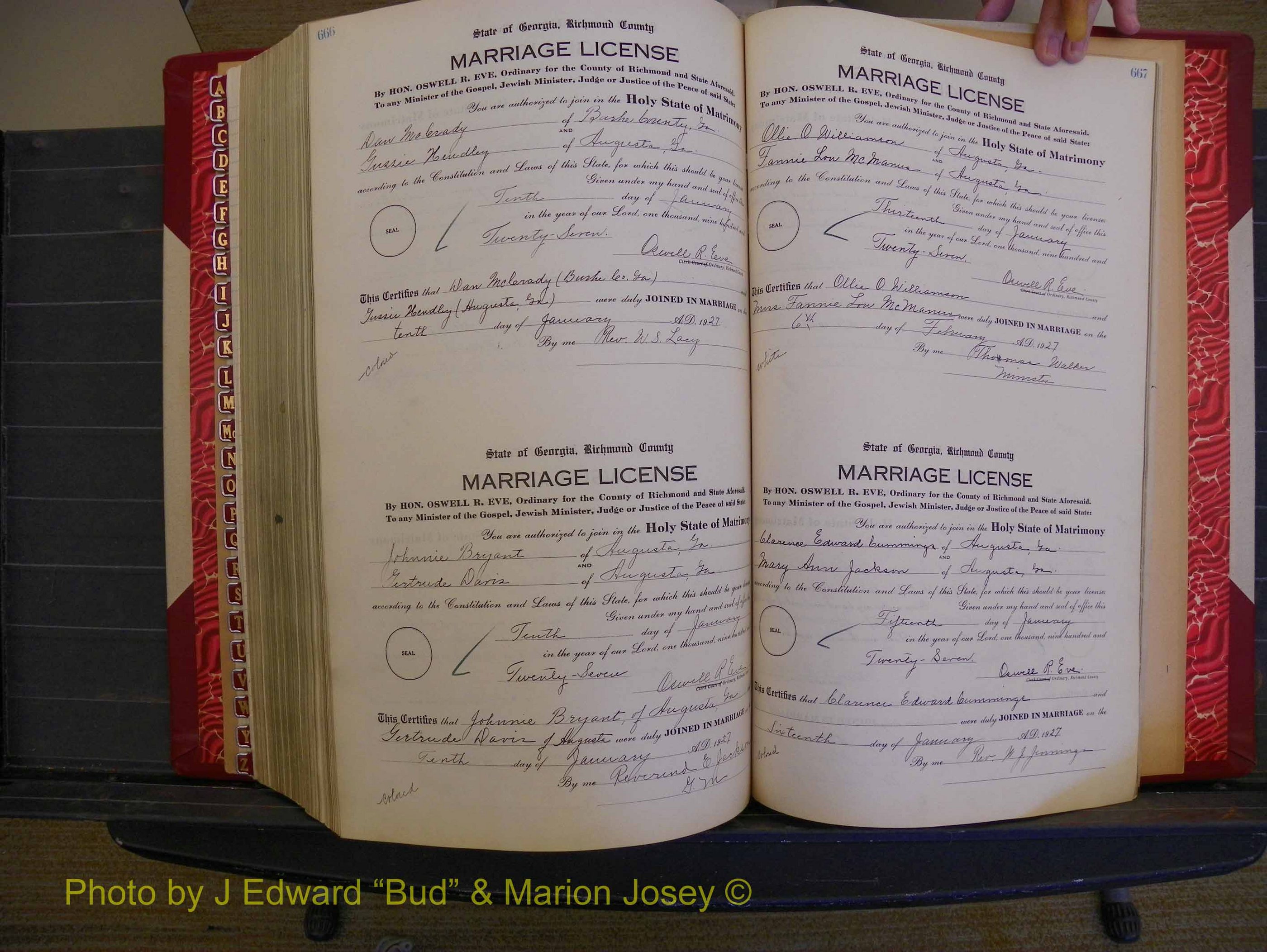 Richmond Marriages, Book RR, 1924-1927 P 666-667.JPG