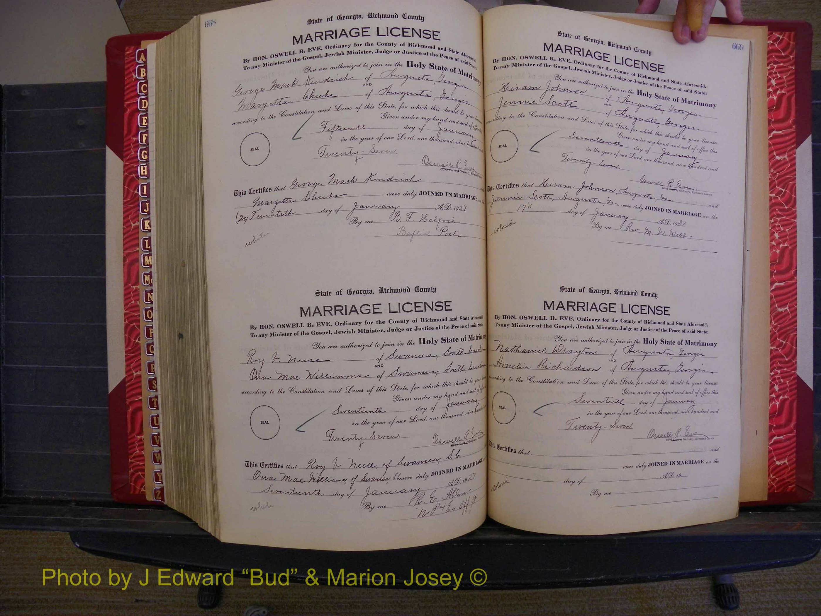 Richmond Marriages, Book RR, 1924-1927 P 668-669.JPG
