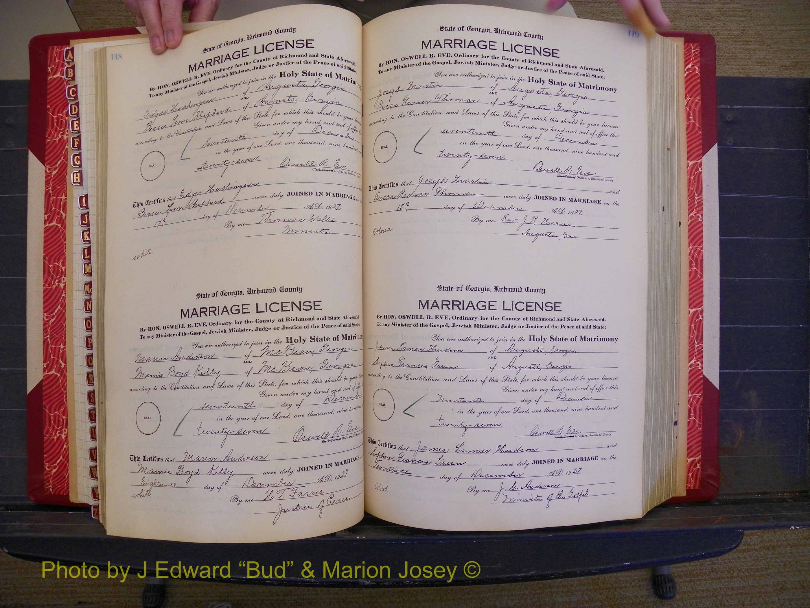 Richmond Marriages, Book SS, 1927-1932 P 118-119.JPG