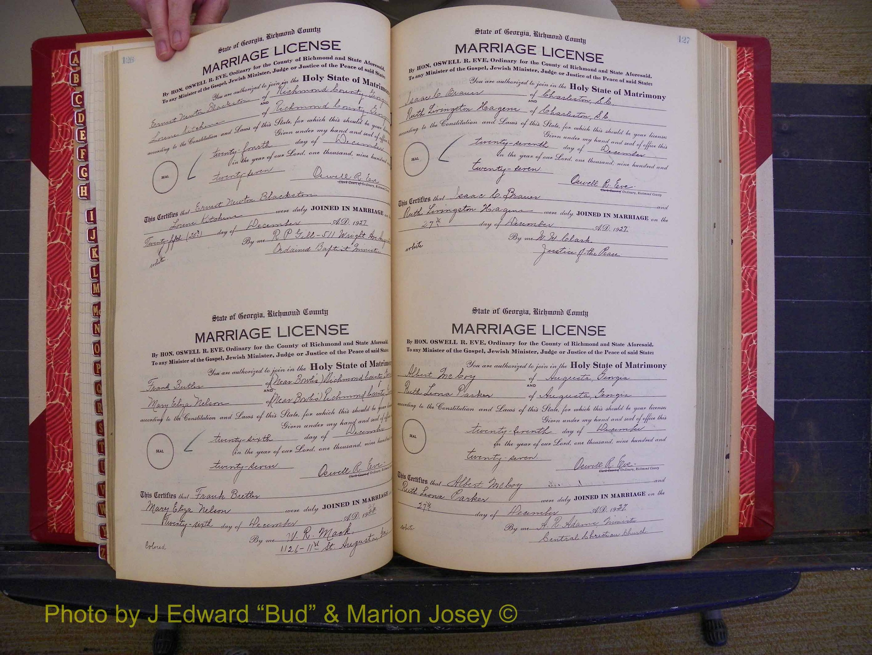 Richmond Marriages, Book SS, 1927-1932 P 126-127.JPG