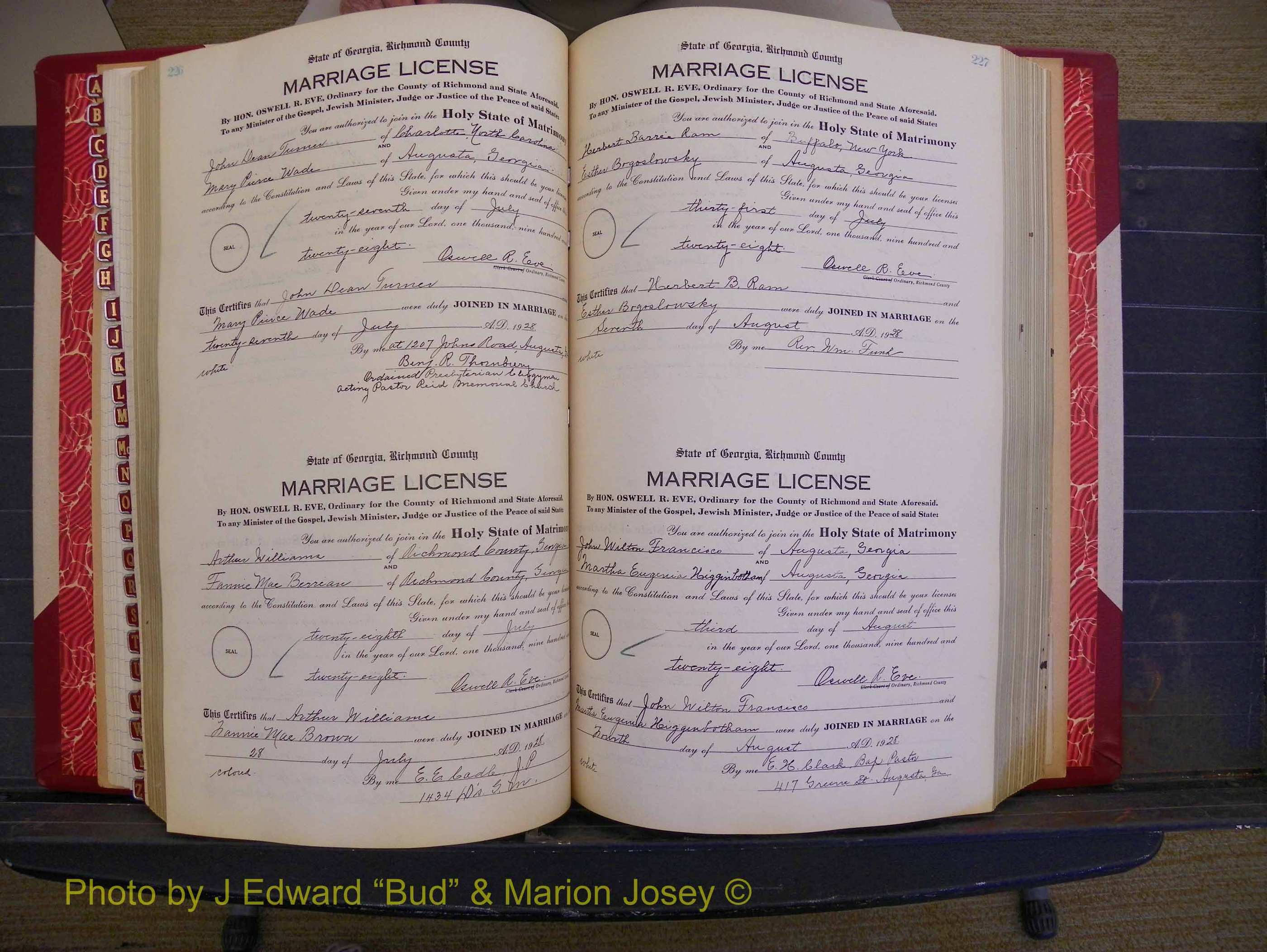 Richmond Marriages, Book SS, 1927-1932 P 226-227.JPG