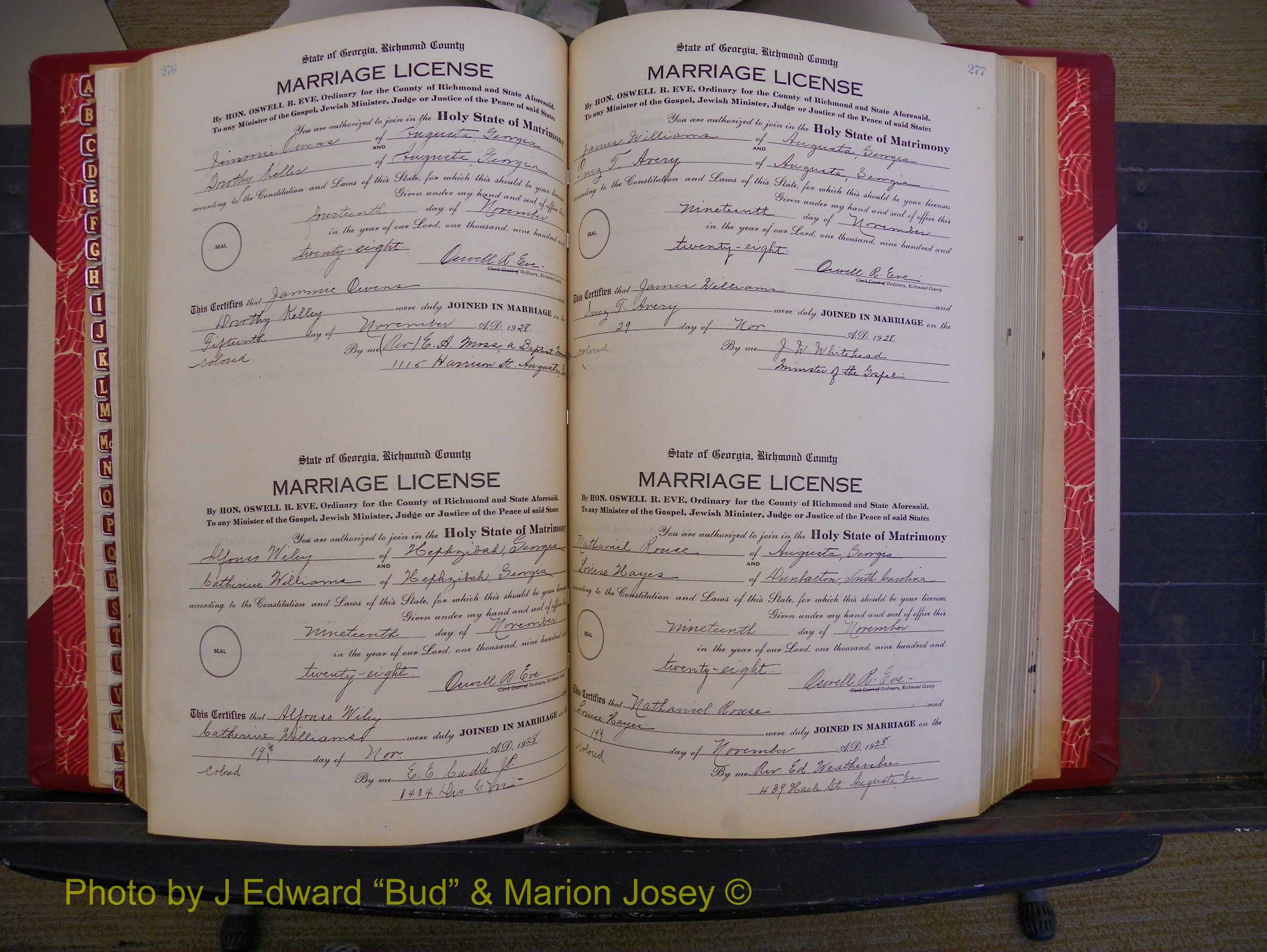 Richmond Marriages, Book SS, 1927-1932 P 276-277.JPG