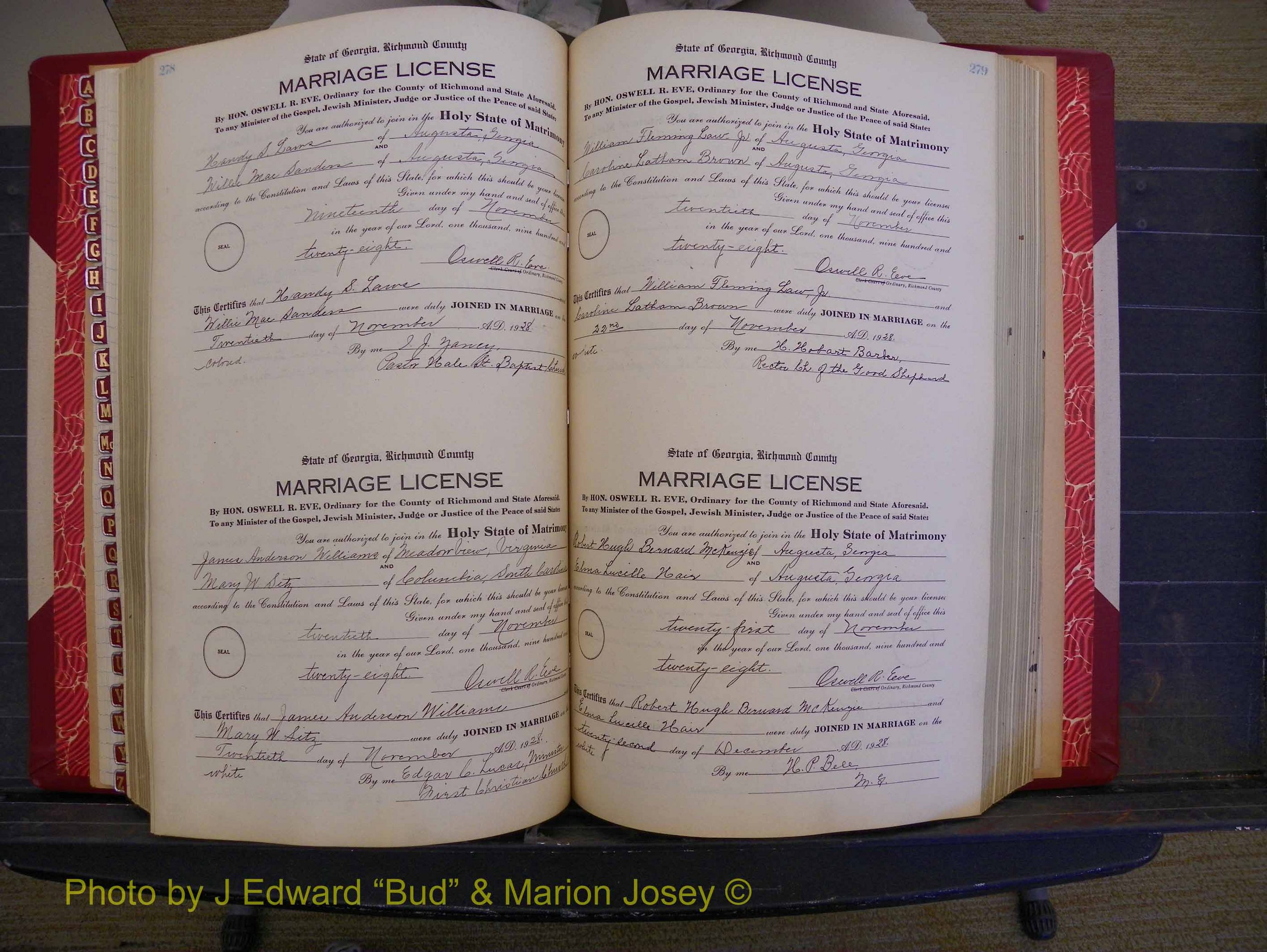 Richmond Marriages, Book SS, 1927-1932 P 278-279.JPG