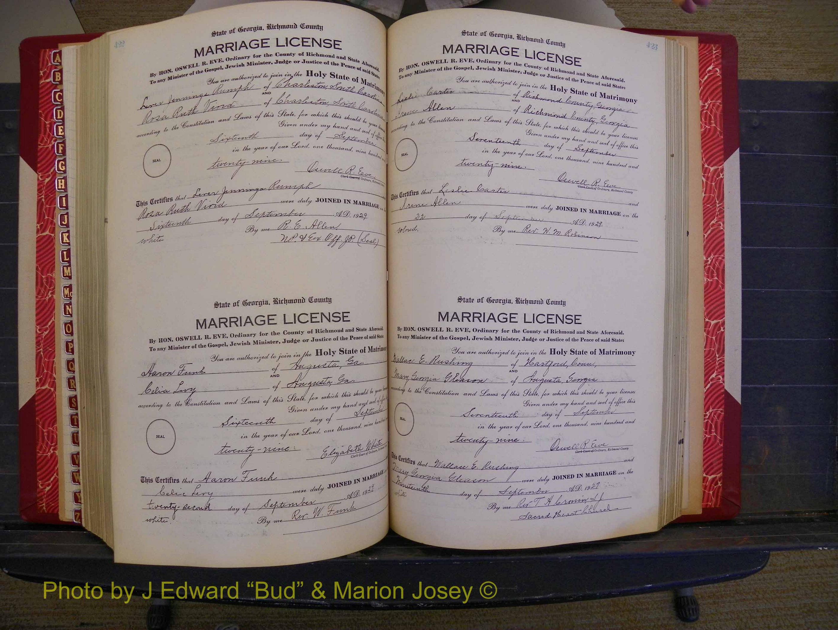 Richmond Marriages, Book SS, 1927-1932 P 422-423.JPG