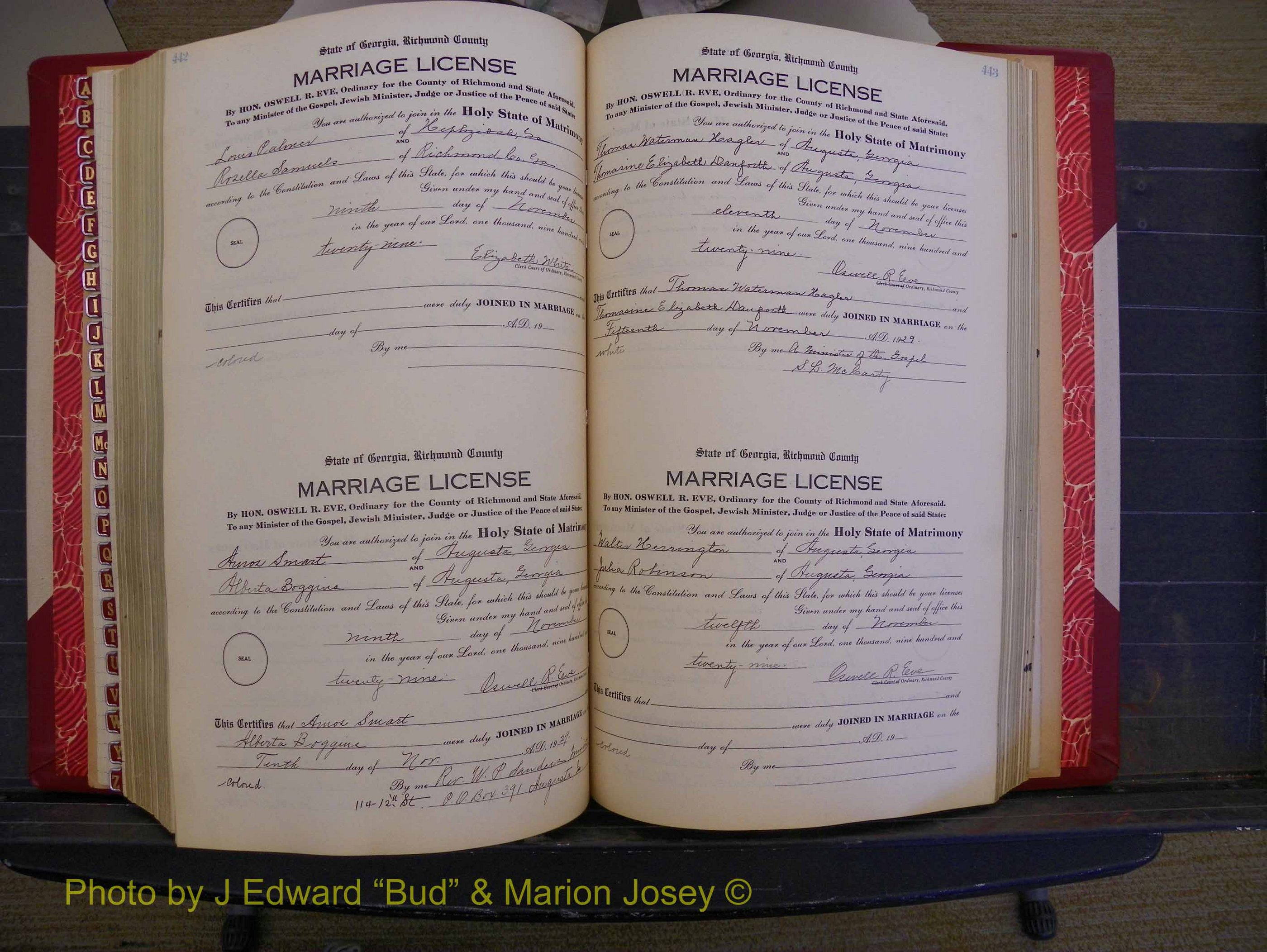 Richmond Marriages, Book SS, 1927-1932 P 442-443.JPG