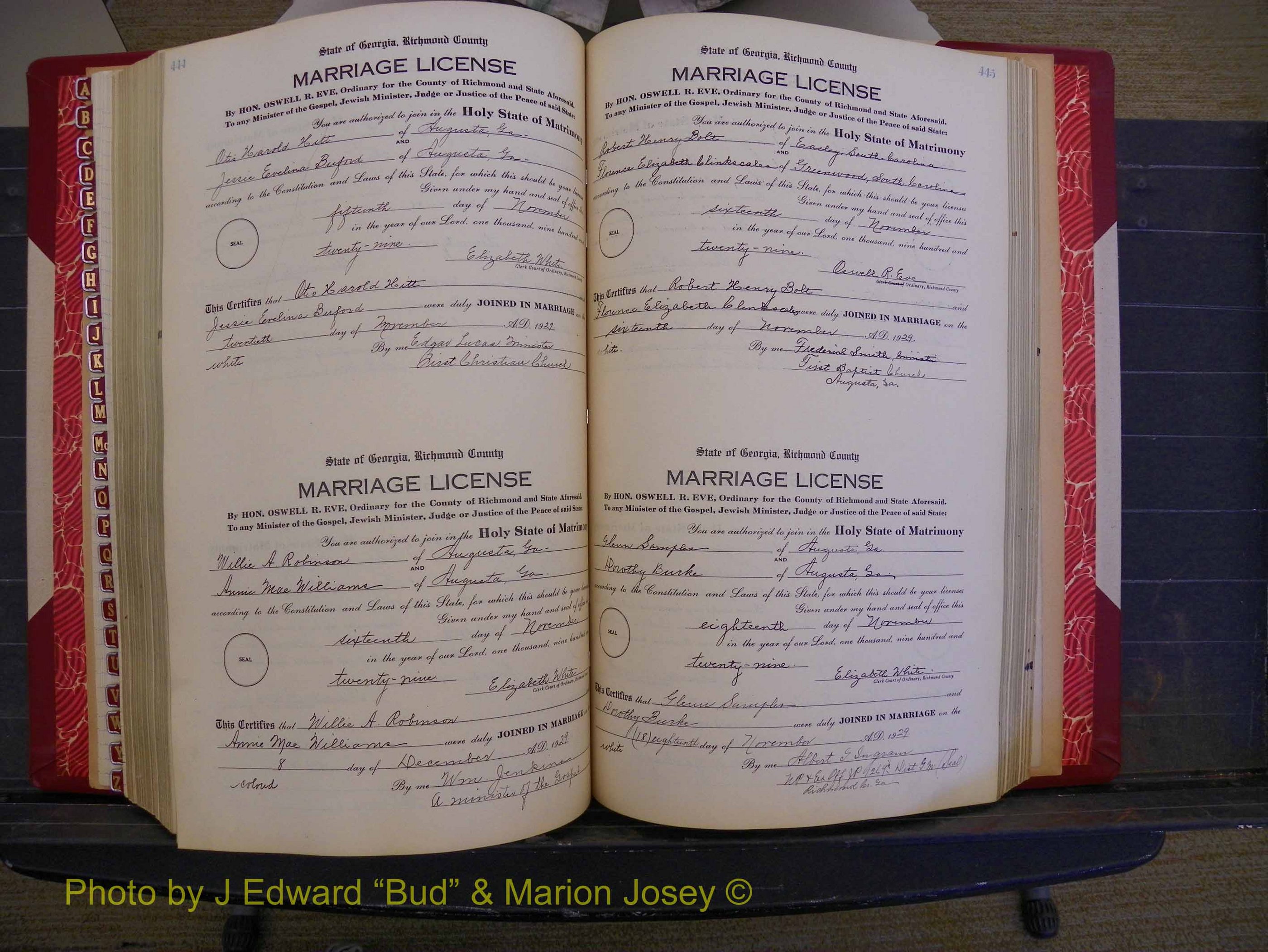 Richmond Marriages, Book SS, 1927-1932 P 444-445.JPG