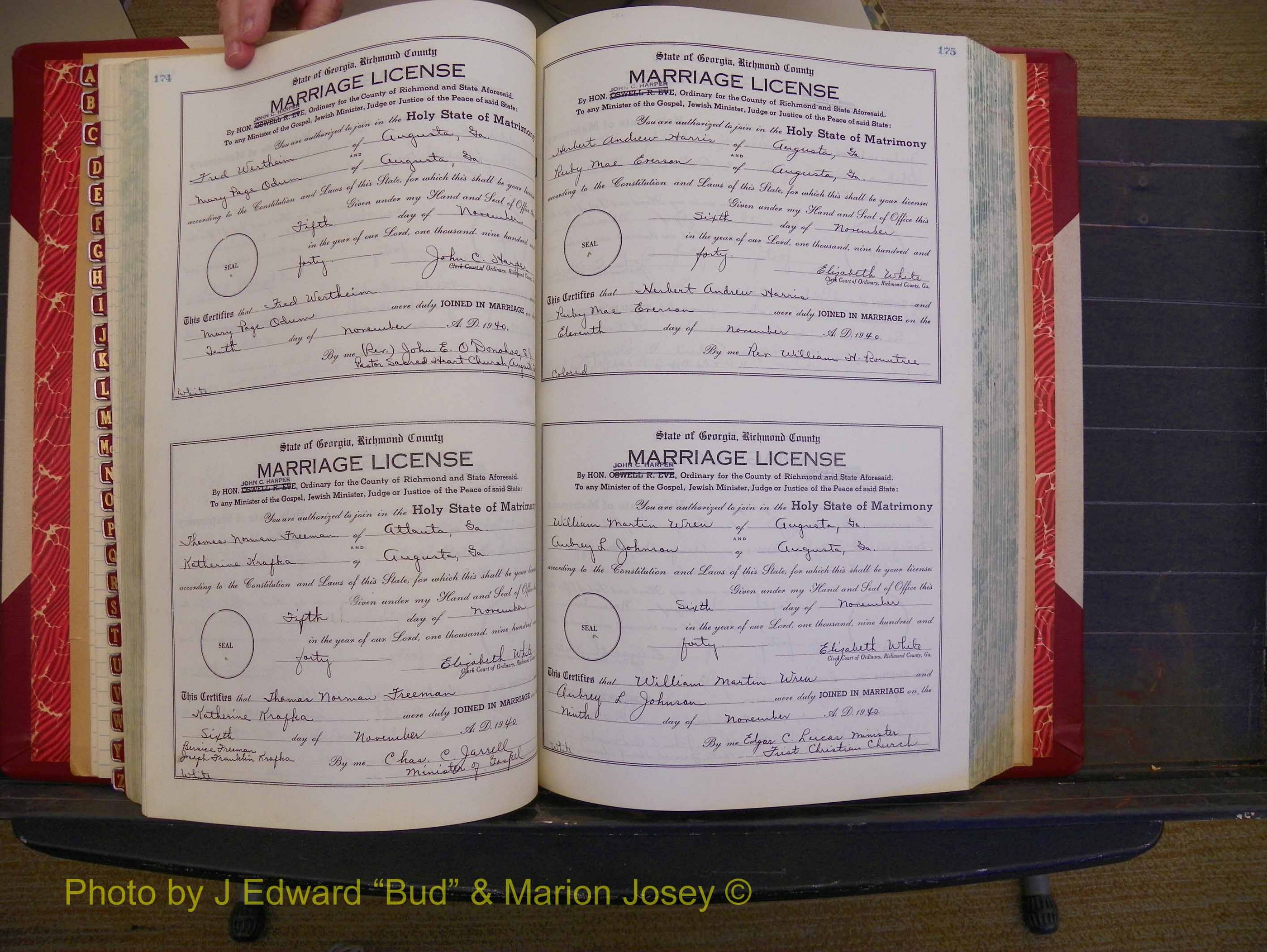 Richmond Marriages, Book UU, 1939-1942 P 174-175.JPG