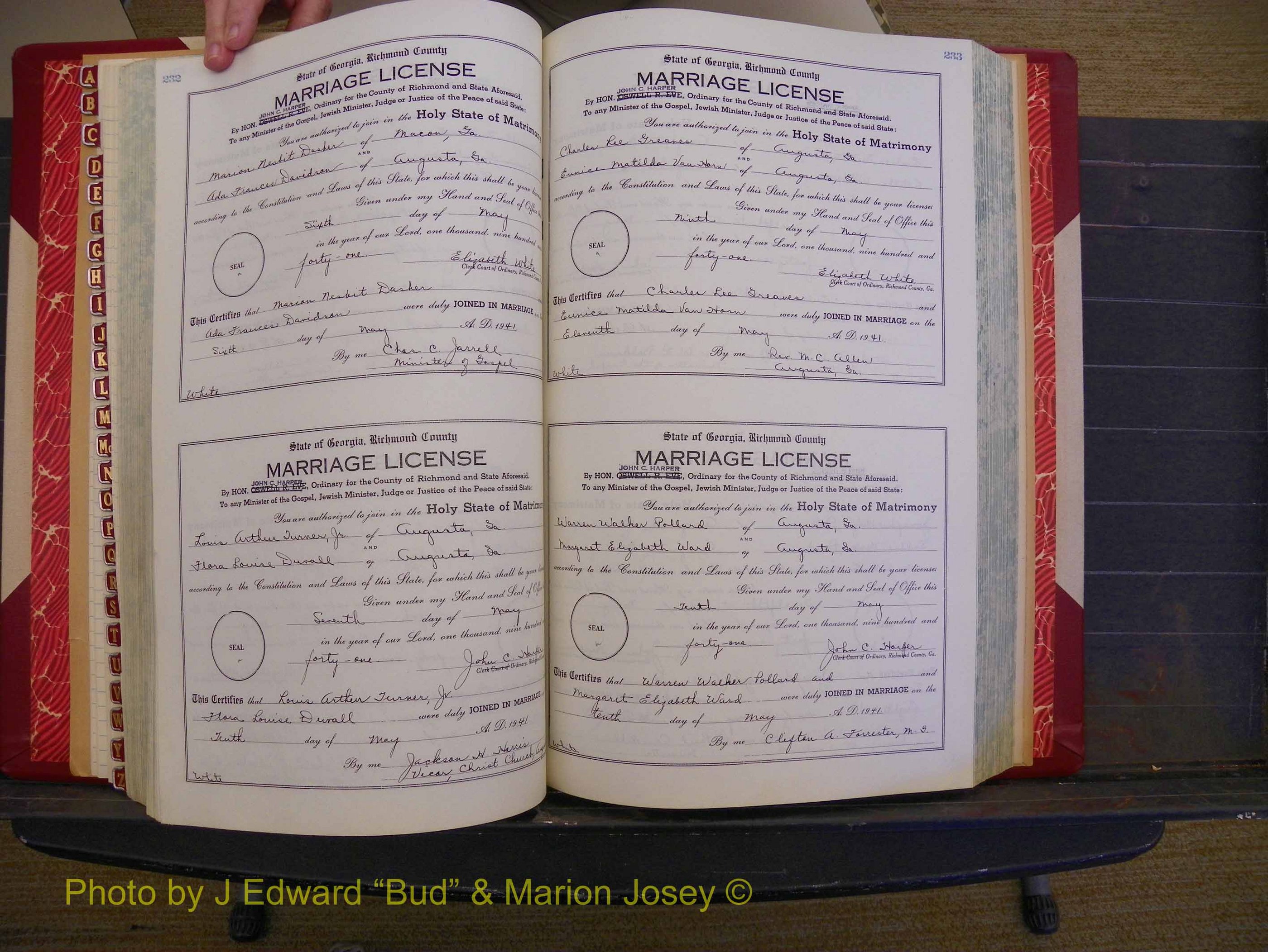 Richmond Marriages, Book UU, 1939-1942 P 232-233.JPG
