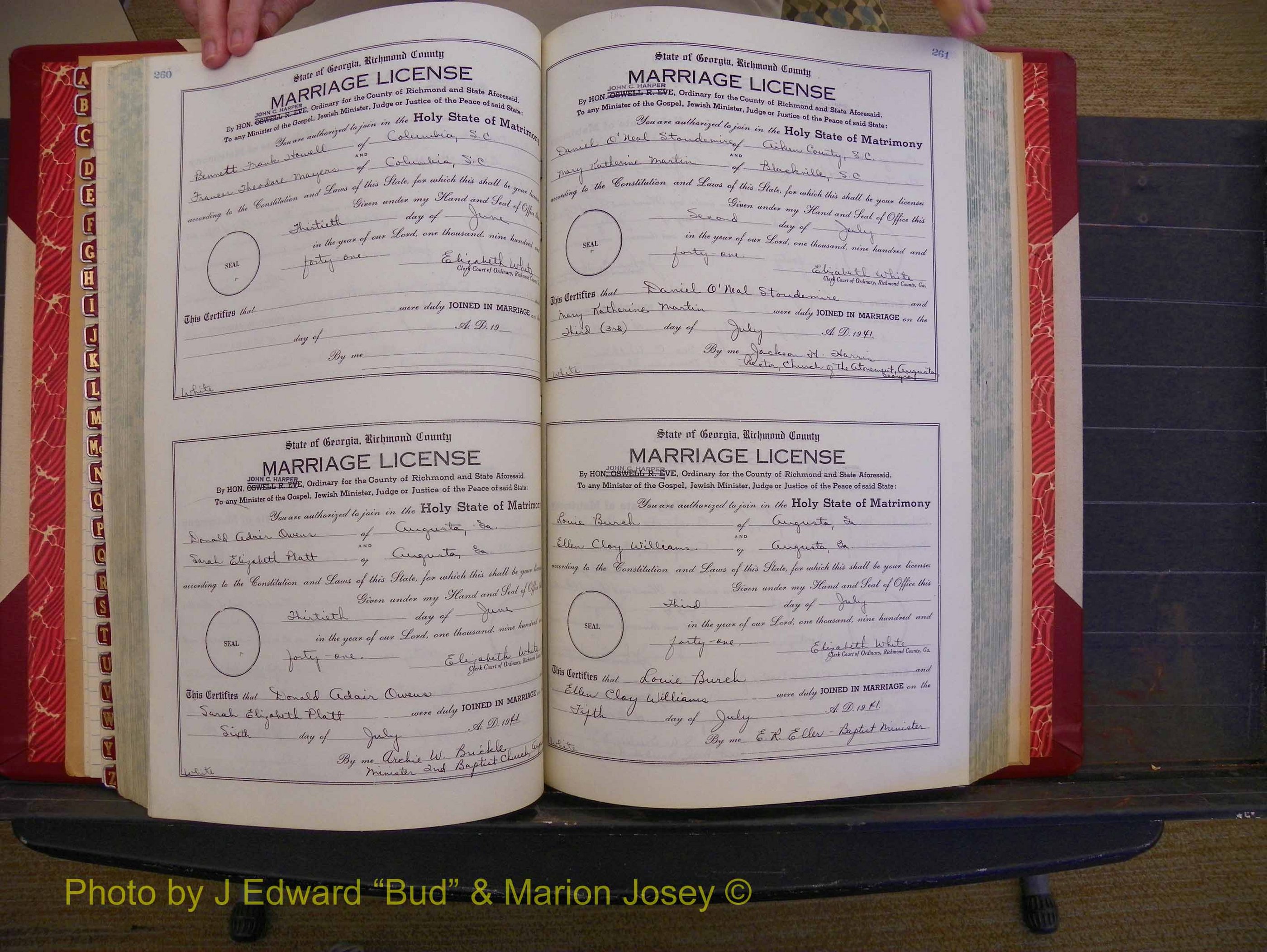 Richmond Marriages, Book UU, 1939-1942 P 260-261.JPG