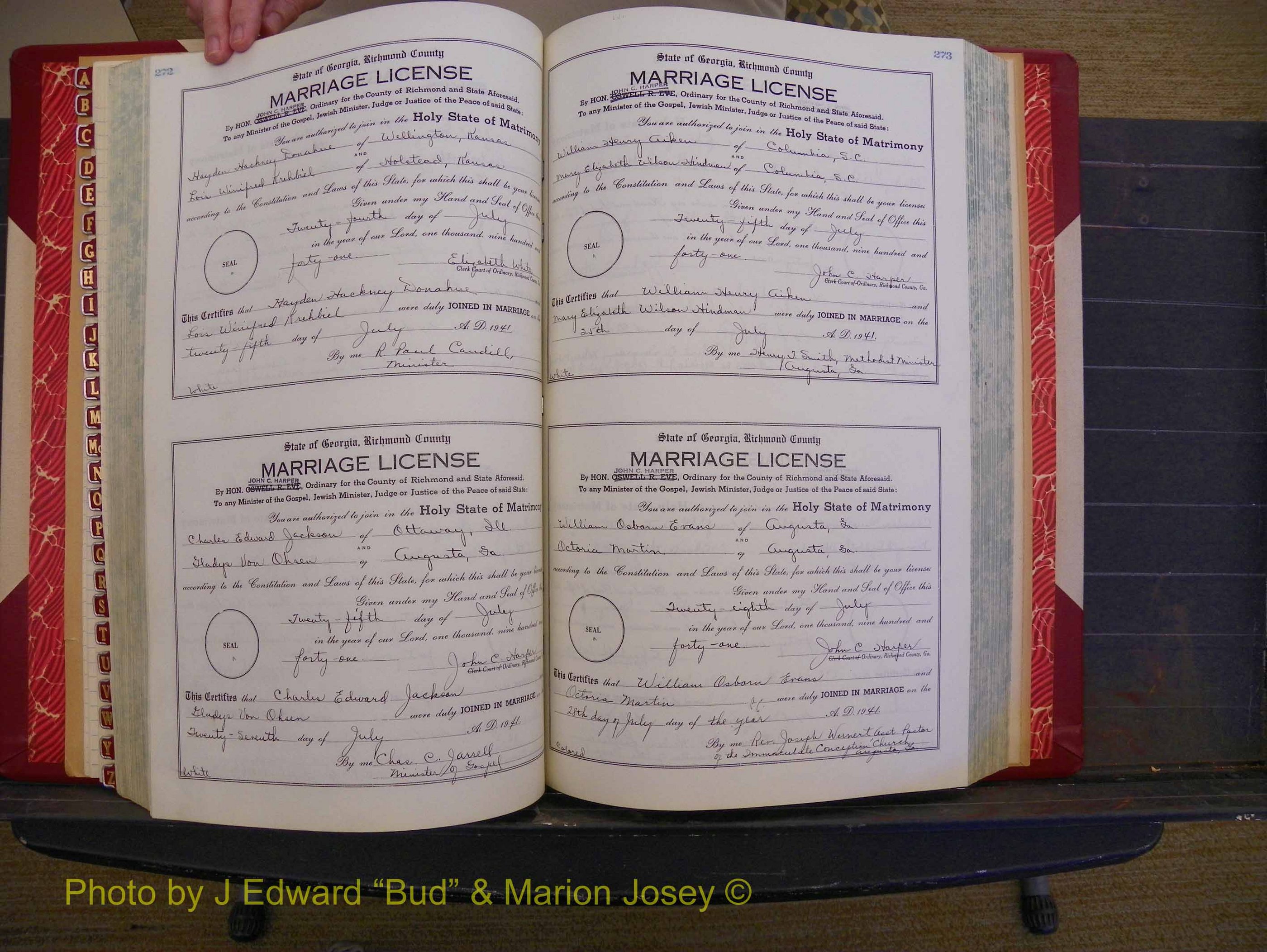 Richmond Marriages, Book UU, 1939-1942 P 272-273.JPG