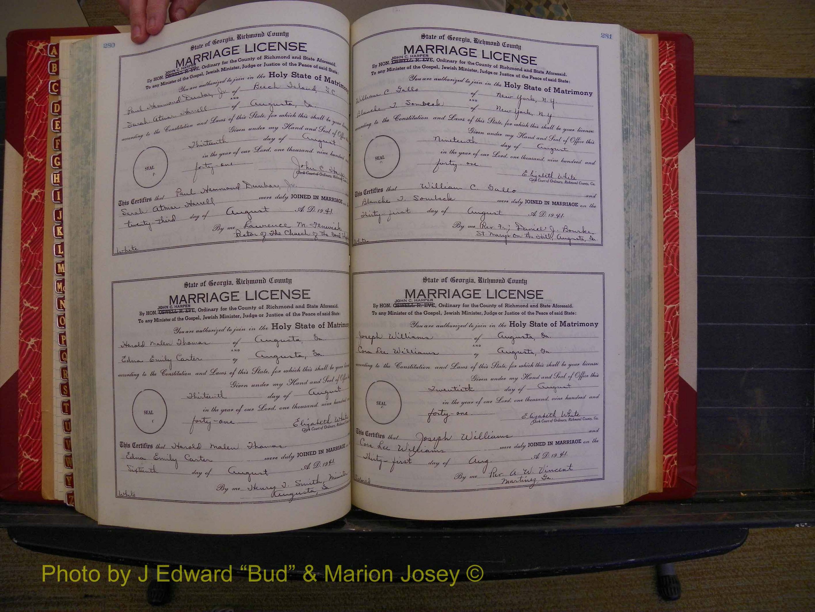 Richmond Marriages, Book UU, 1939-1942 P 280-281.JPG