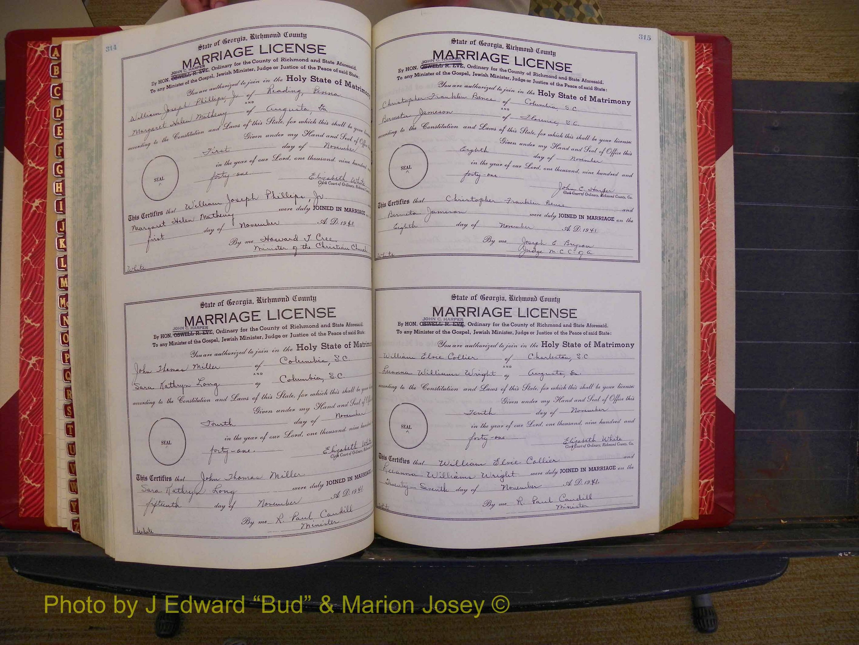 Richmond Marriages, Book UU, 1939-1942 P 314-315.JPG