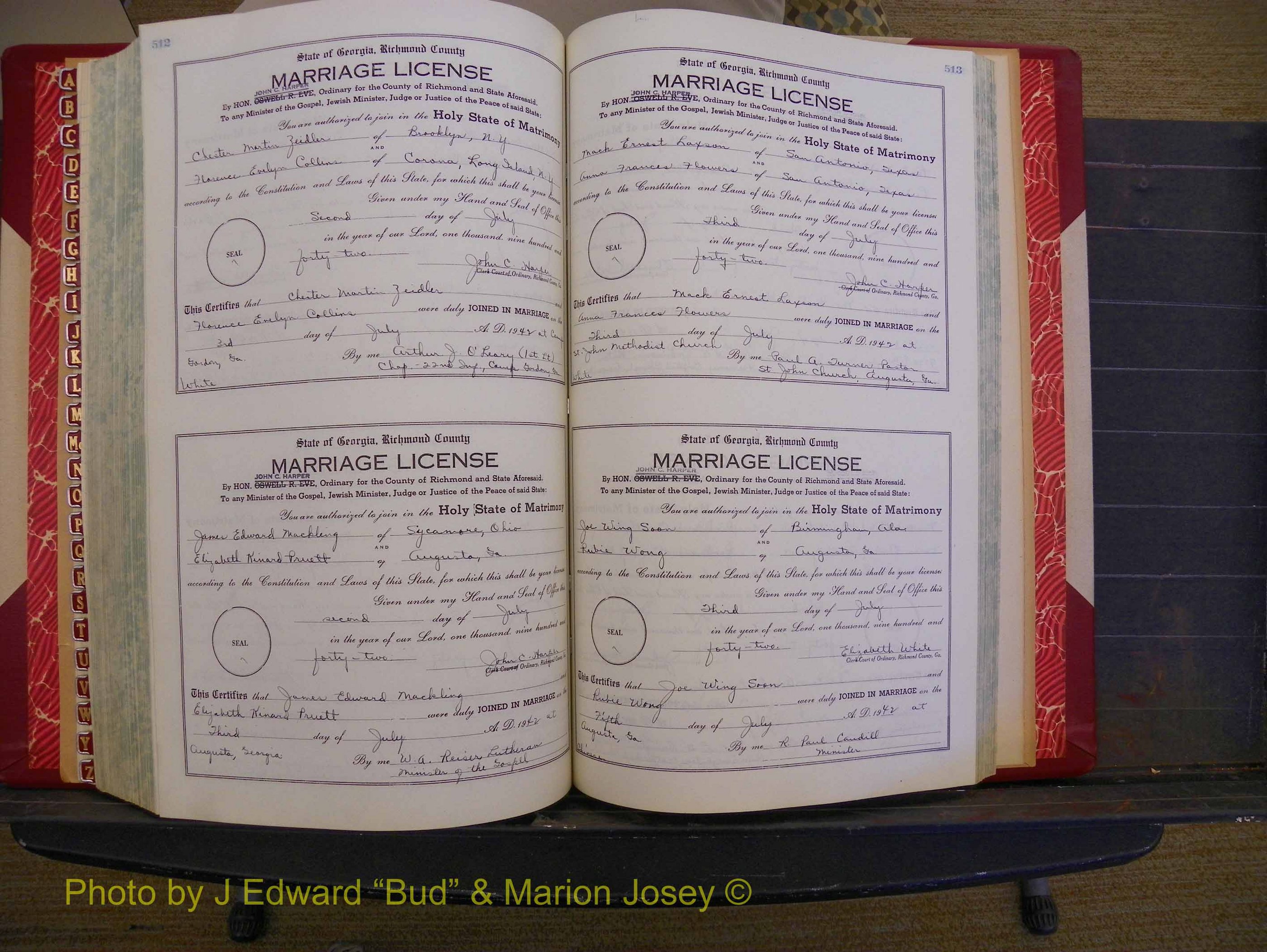 Richmond Marriages, Book UU, 1939-1942 P 512-513.JPG