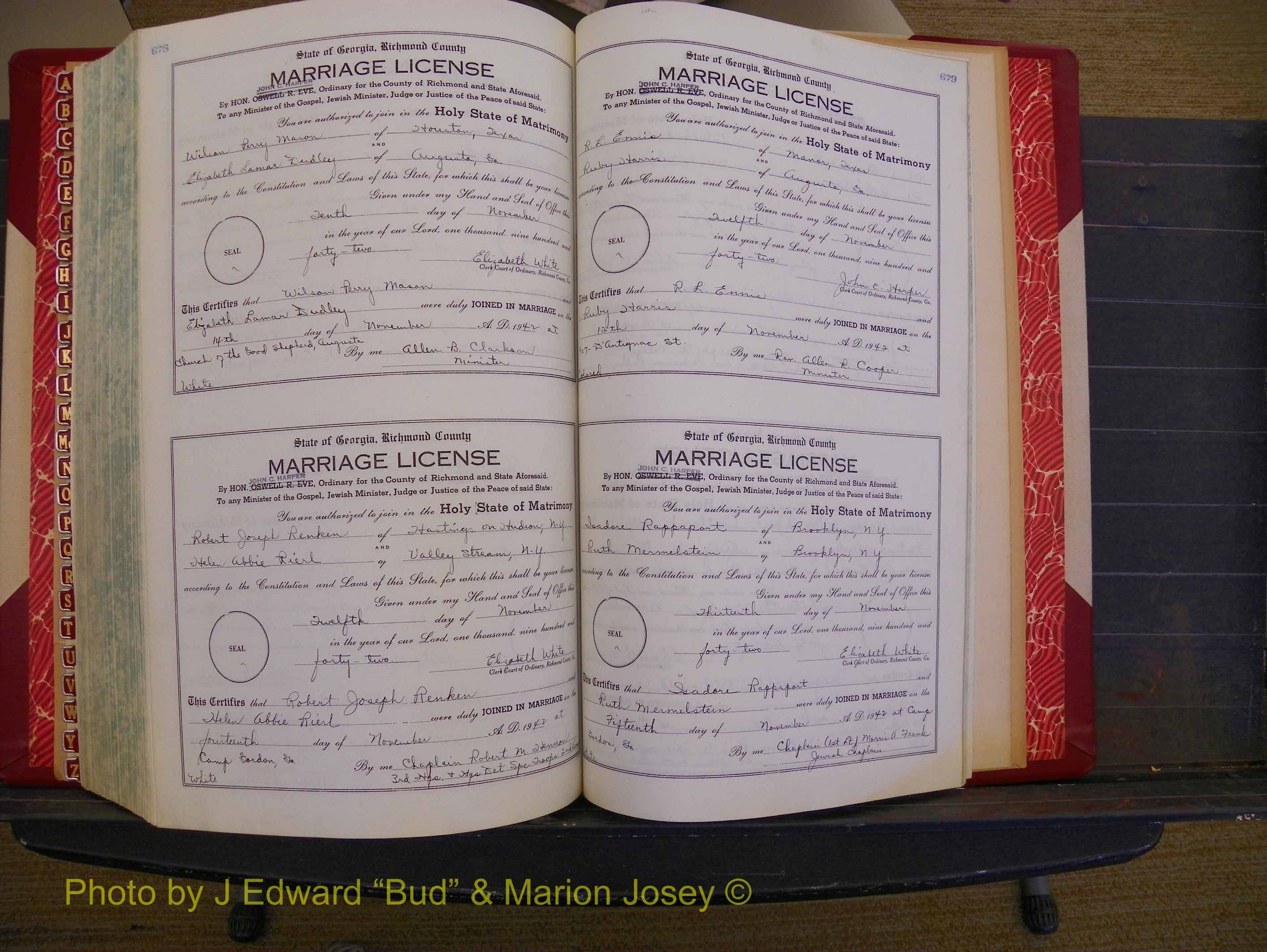 Richmond Marriages, Book UU, 1939-1942 P 678-679.JPG