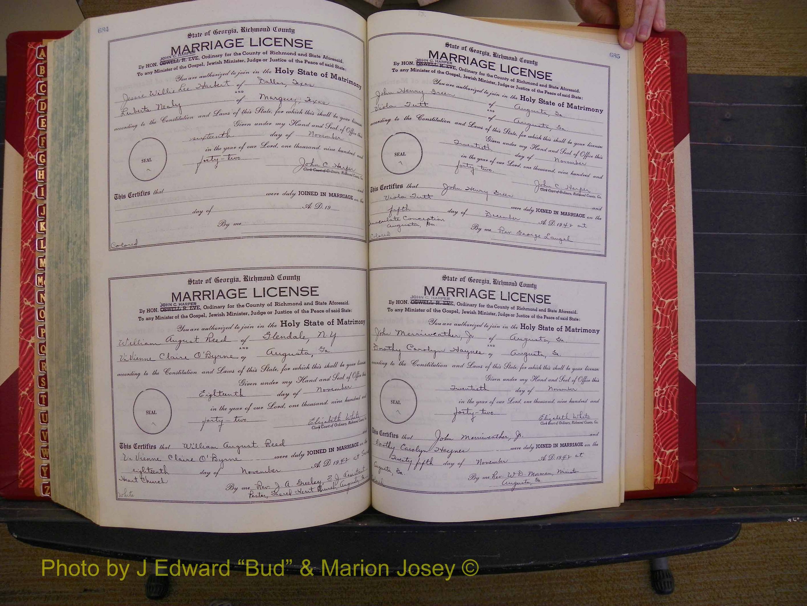 Richmond Marriages, Book UU, 1939-1942 P 684-685.JPG