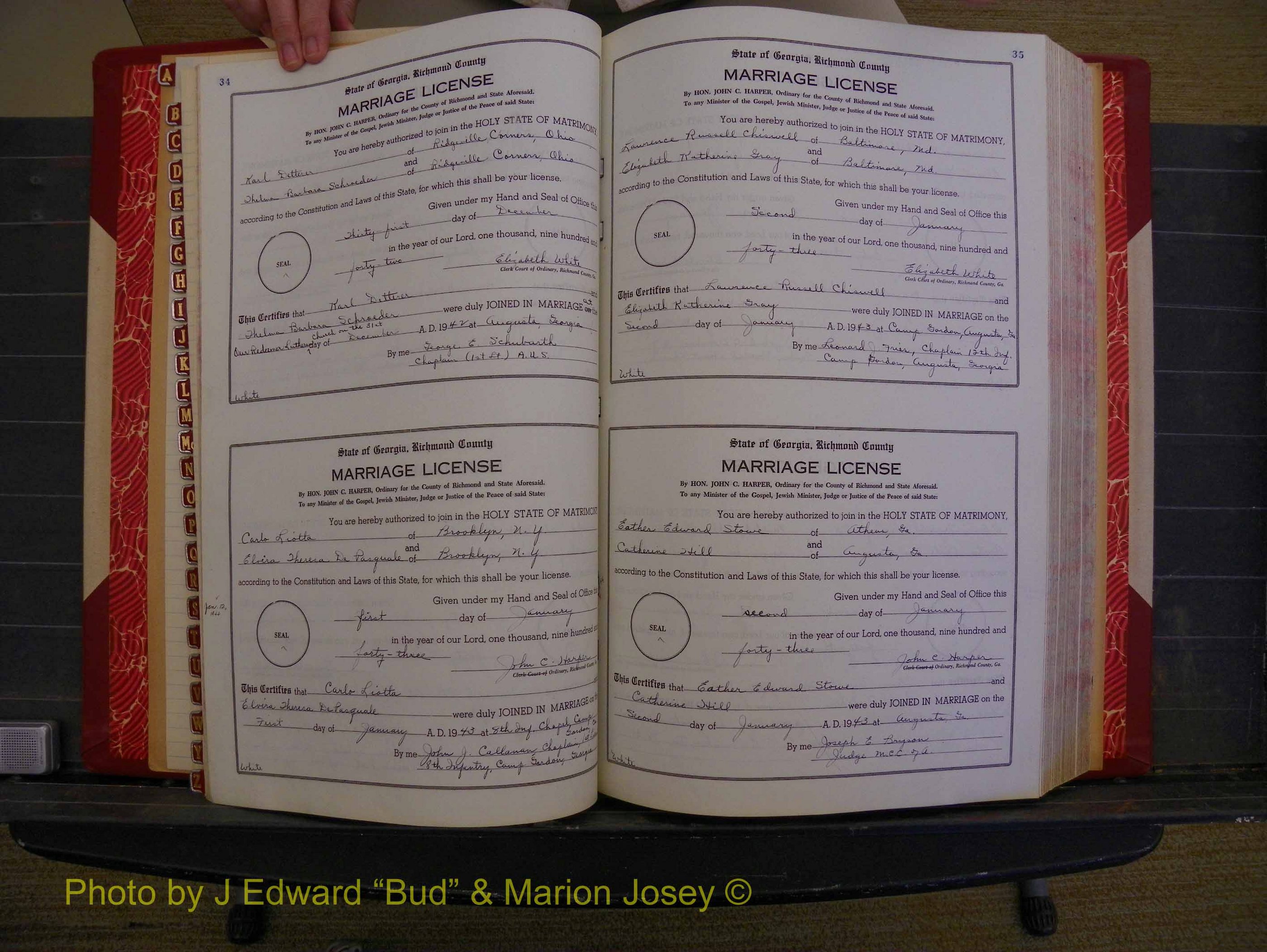 Richmond Marriages, Book V V, 1942-1944 P 034-035.JPG