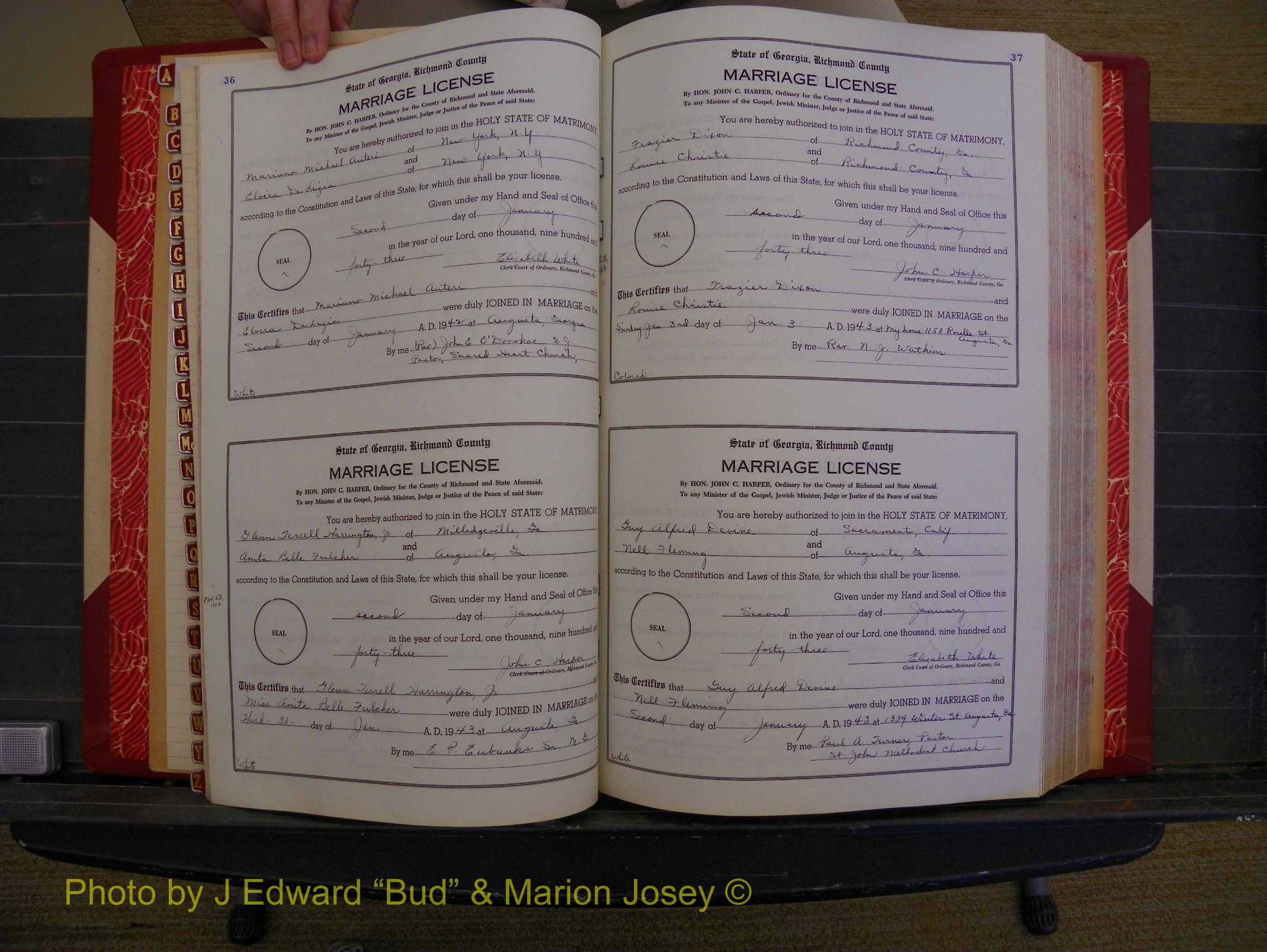 Richmond Marriages, Book V V, 1942-1944 P 036-037.JPG