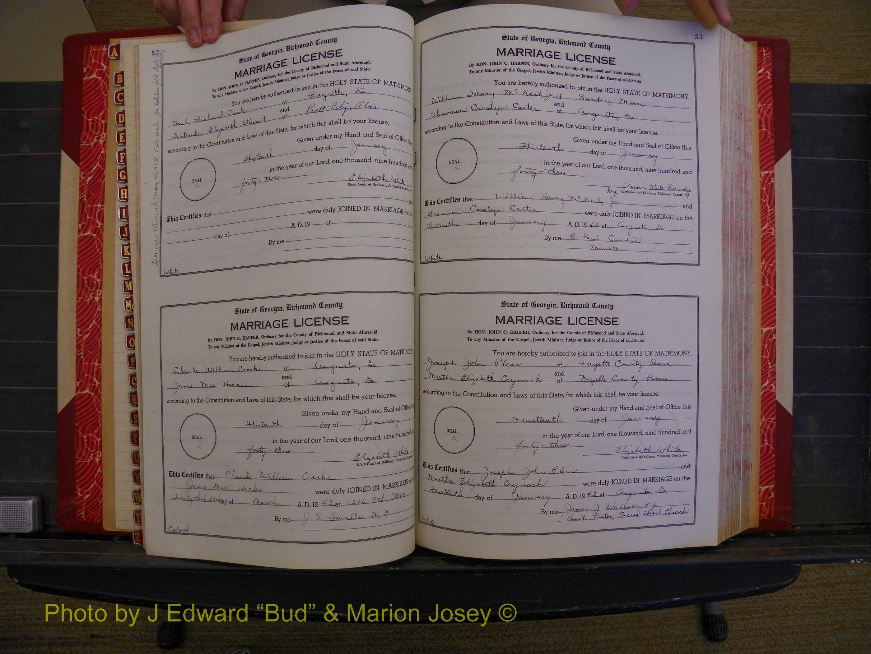 Richmond Marriages, Book V V, 1942-1944 P 052-053.JPG