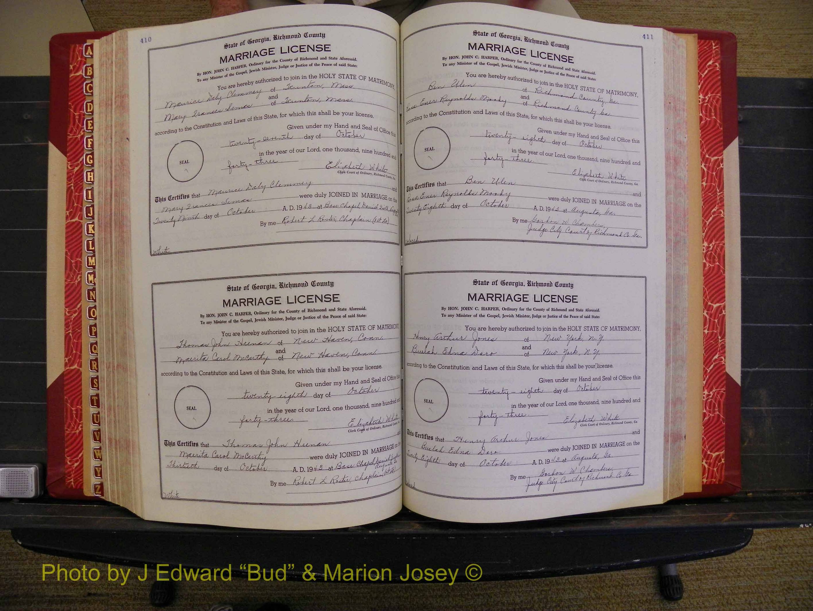 Richmond Marriages, Book V V, 1942-1944 P 410-411.JPG