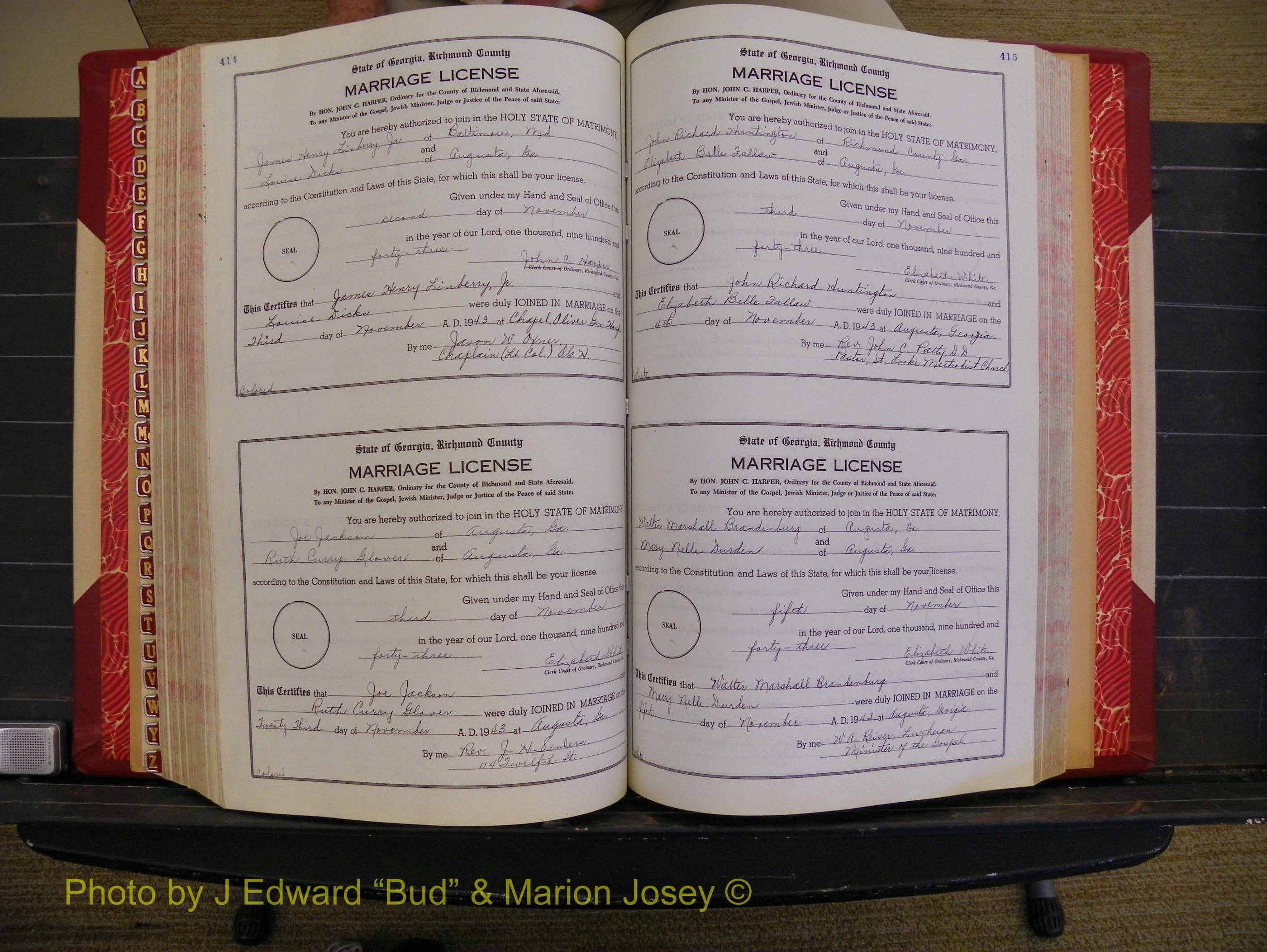 Richmond Marriages, Book V V, 1942-1944 P 414-415.JPG