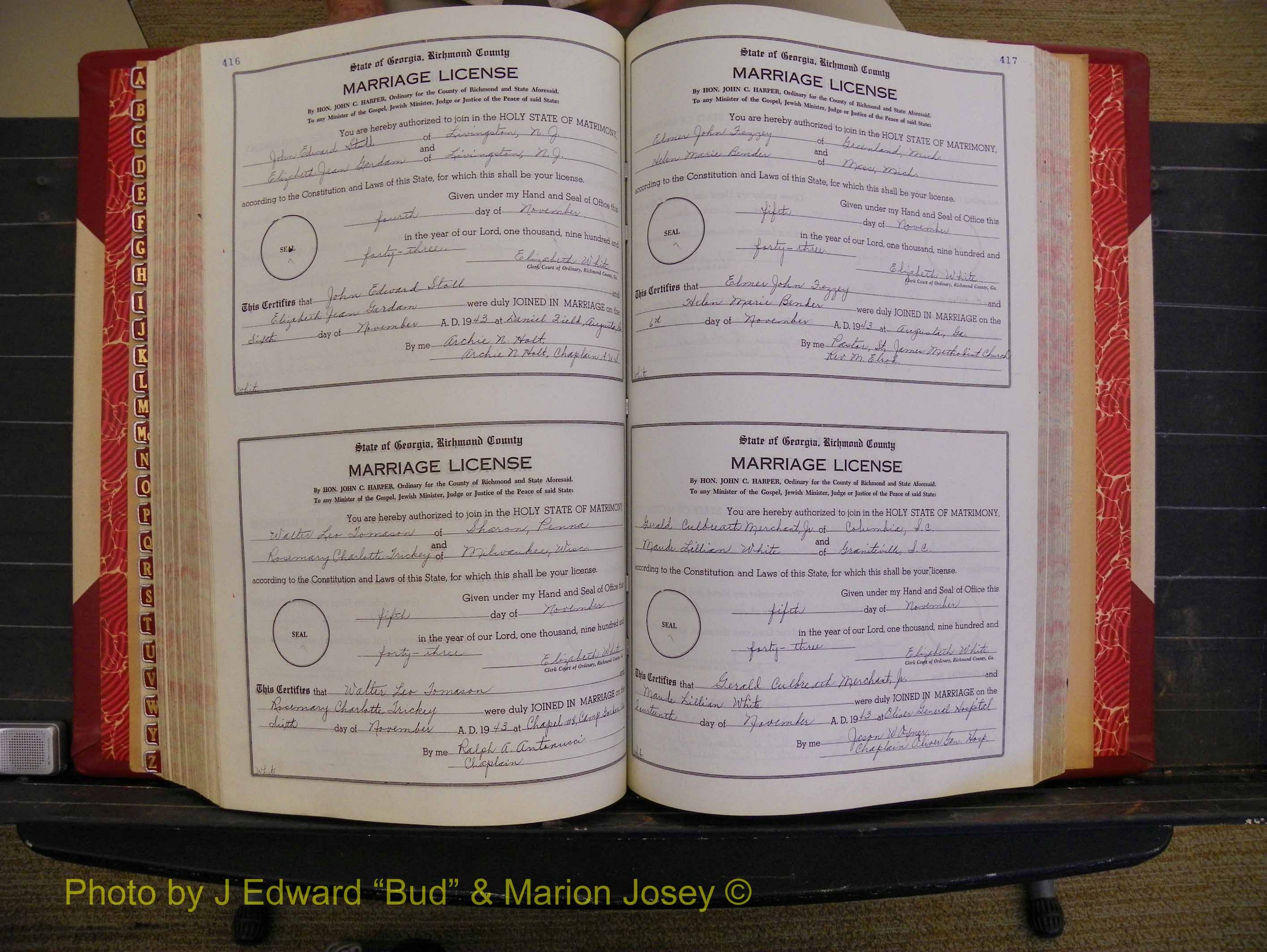 Richmond Marriages, Book V V, 1942-1944 P 416-417.JPG