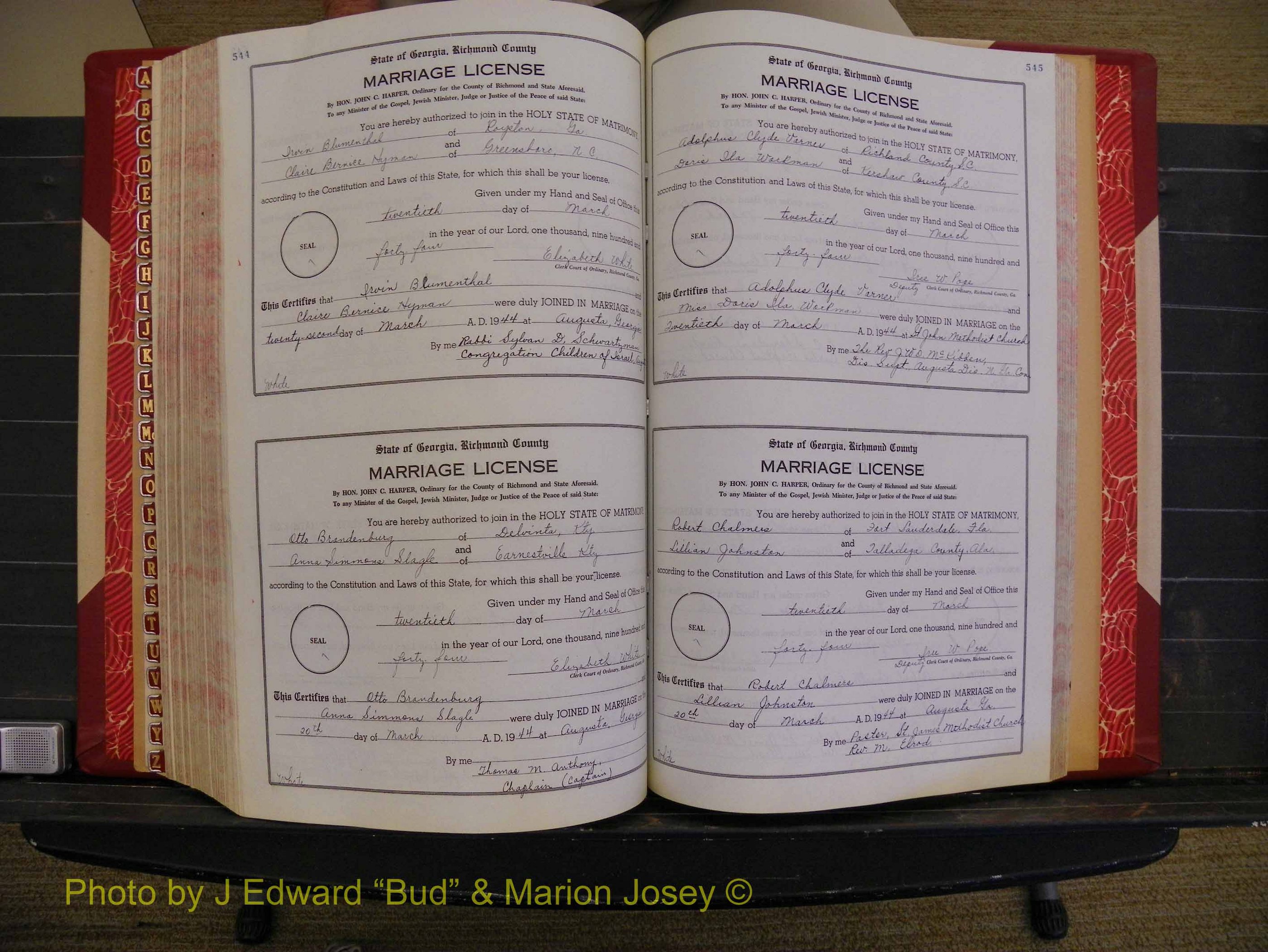 Richmond Marriages, Book V V, 1942-1944 P 454-545.JPG