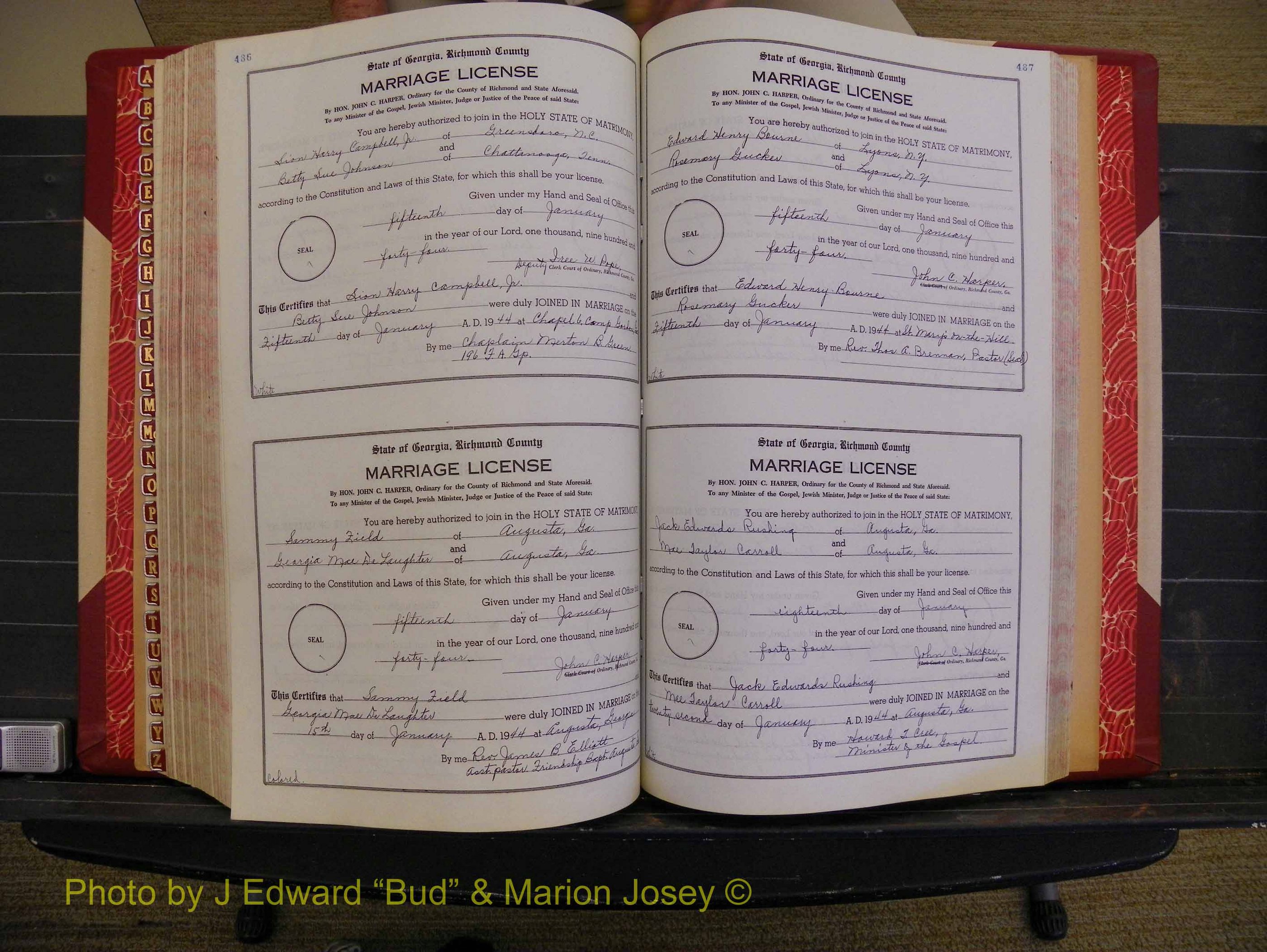 Richmond Marriages, Book V V, 1942-1944 P 486-487.JPG