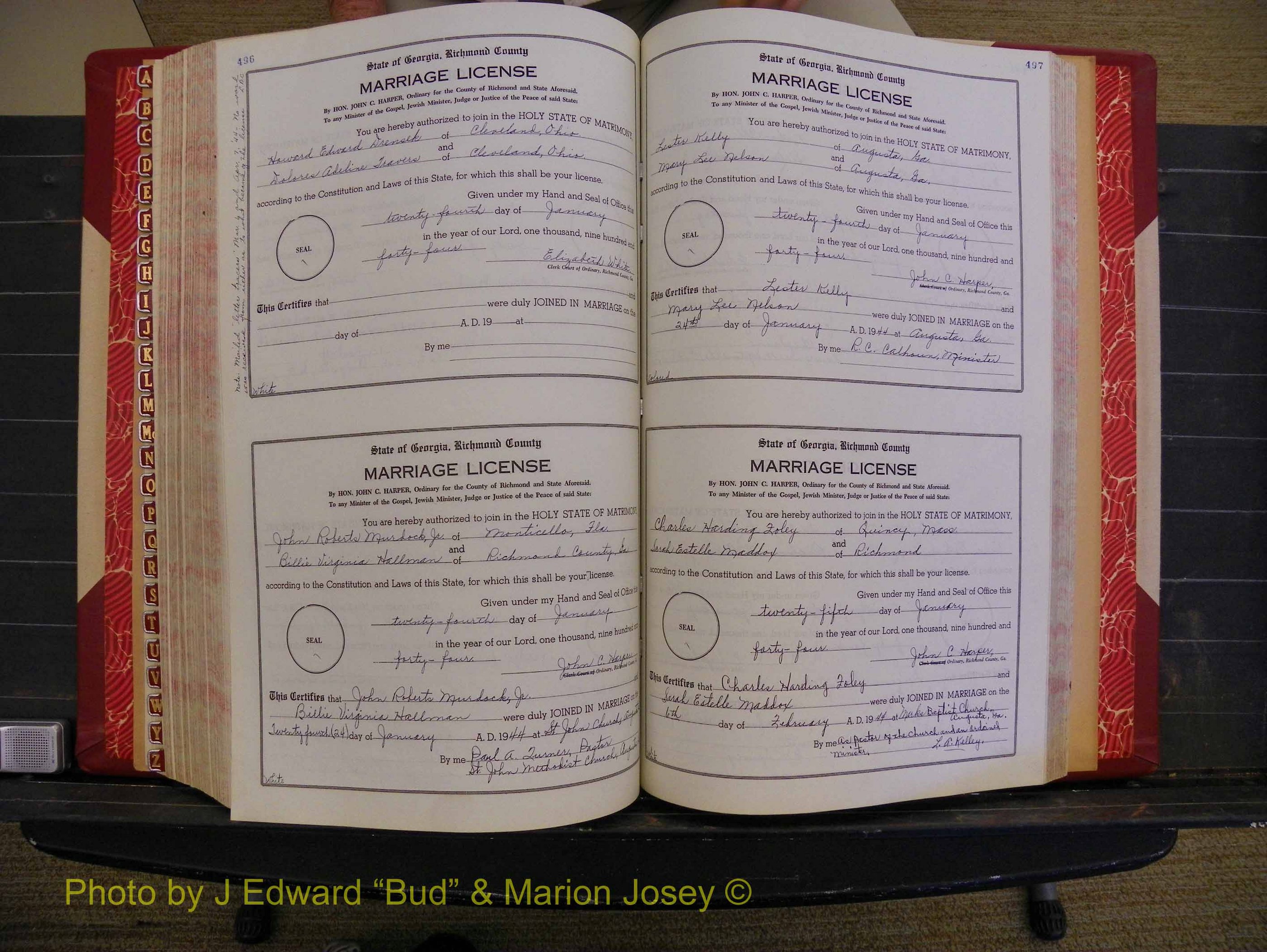 Richmond Marriages, Book V V, 1942-1944 P 496-497.JPG