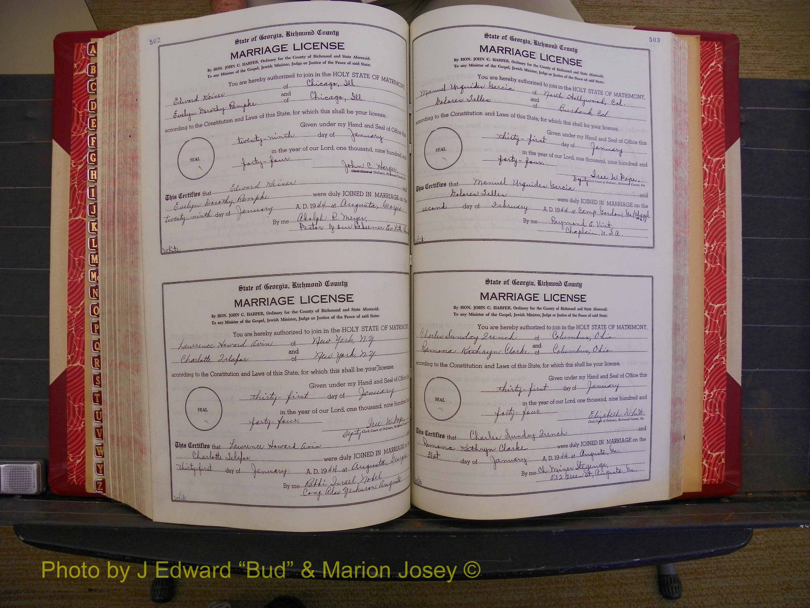 Richmond Marriages, Book V V, 1942-1944 P 502-503.JPG