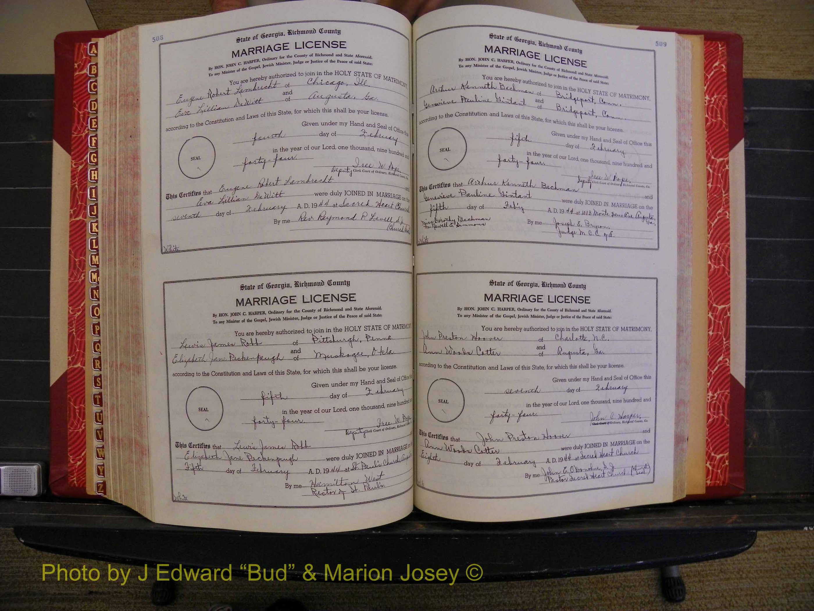 Richmond Marriages, Book V V, 1942-1944 P 508-509.JPG