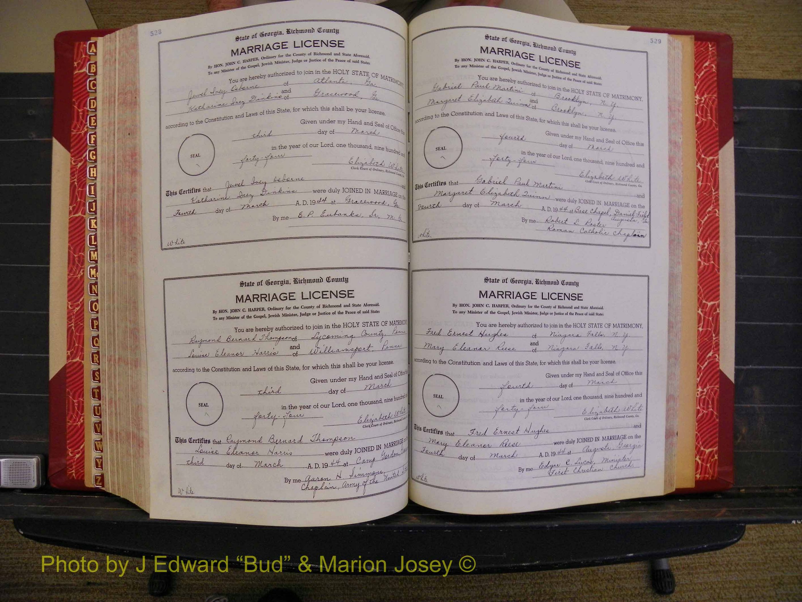 Richmond Marriages, Book V V, 1942-1944 P 528-529.JPG