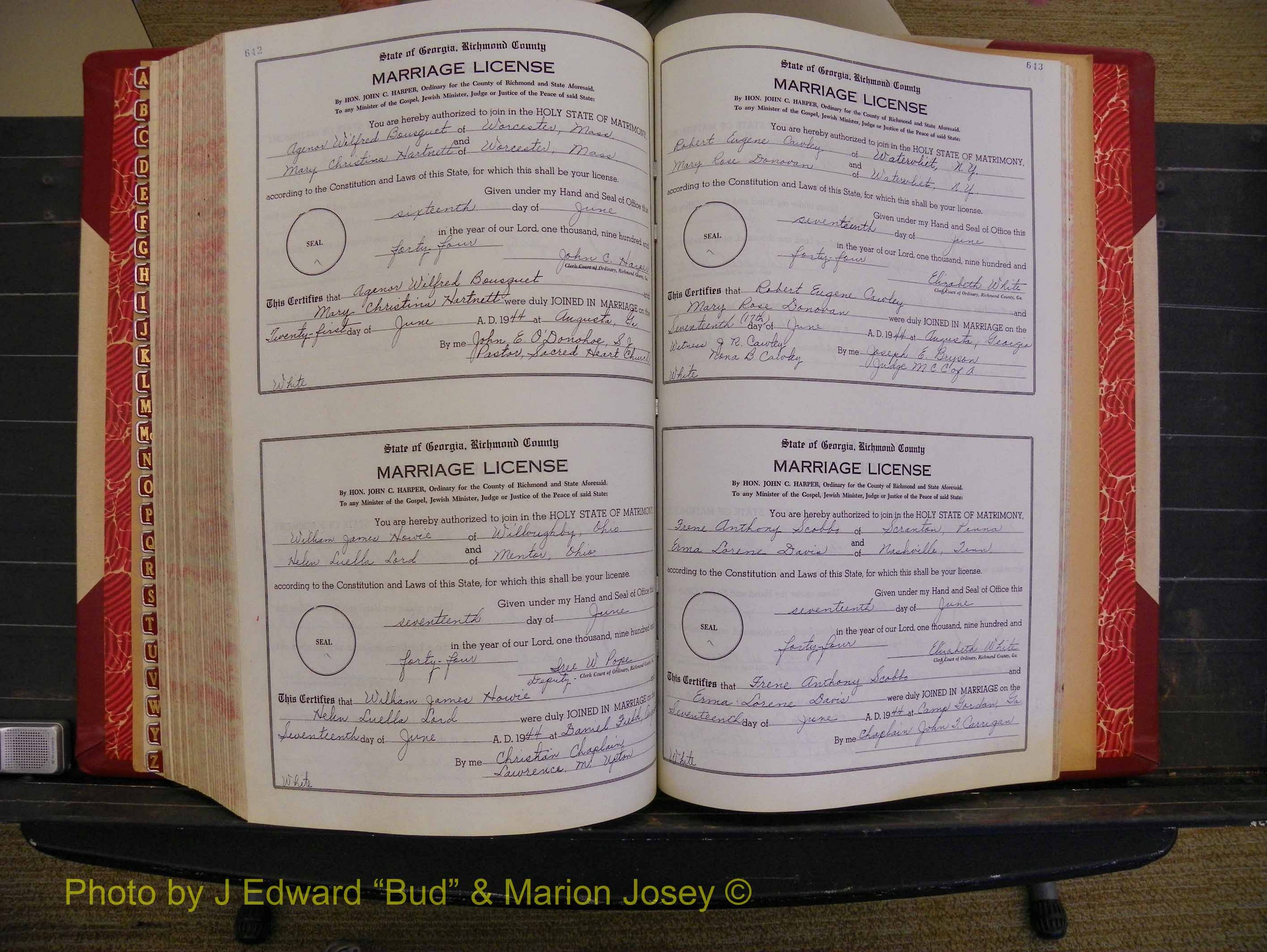 Richmond Marriages, Book V V, 1942-1944 P 642-643.JPG