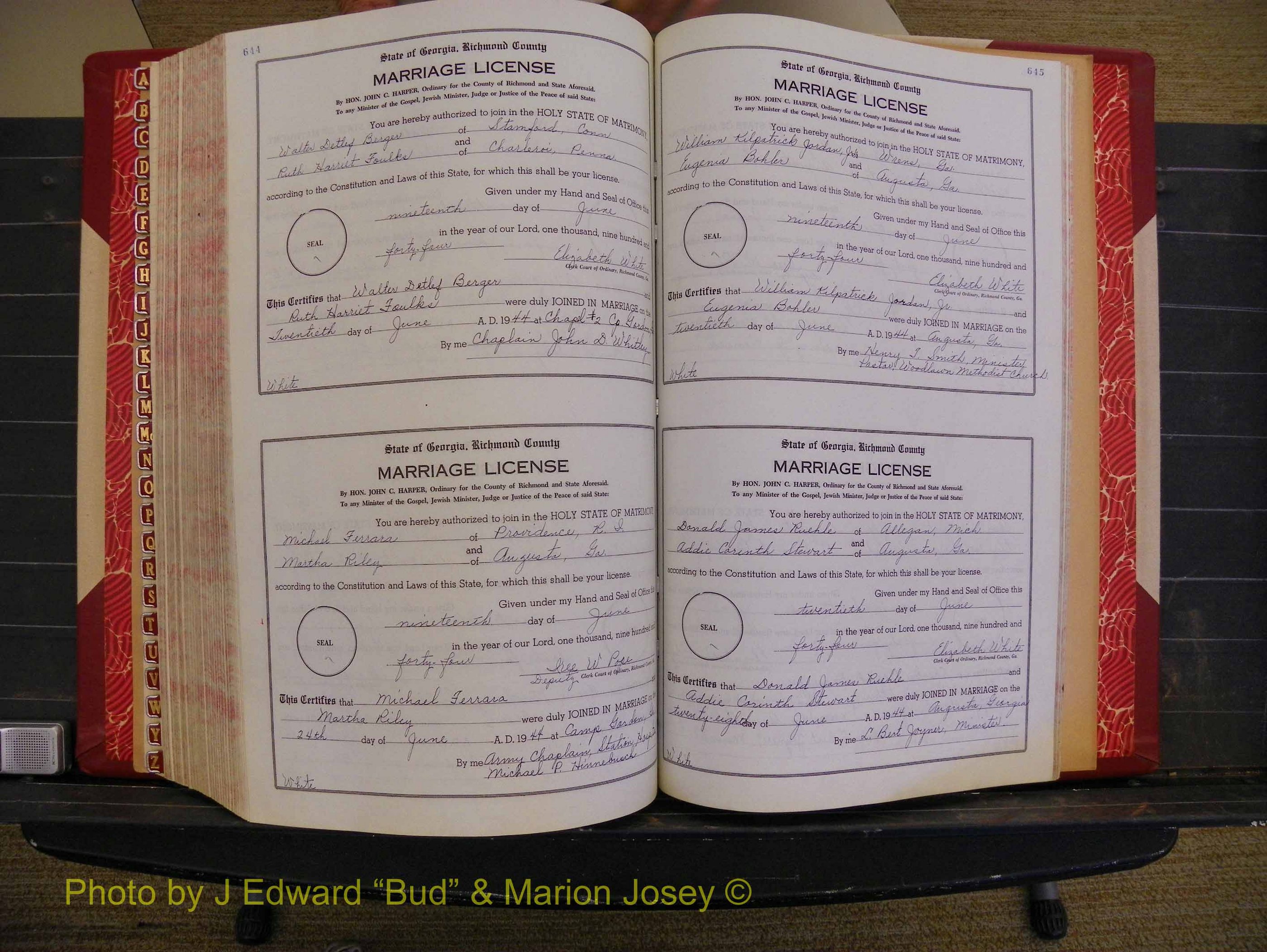 Richmond Marriages, Book V V, 1942-1944 P 644-645.JPG