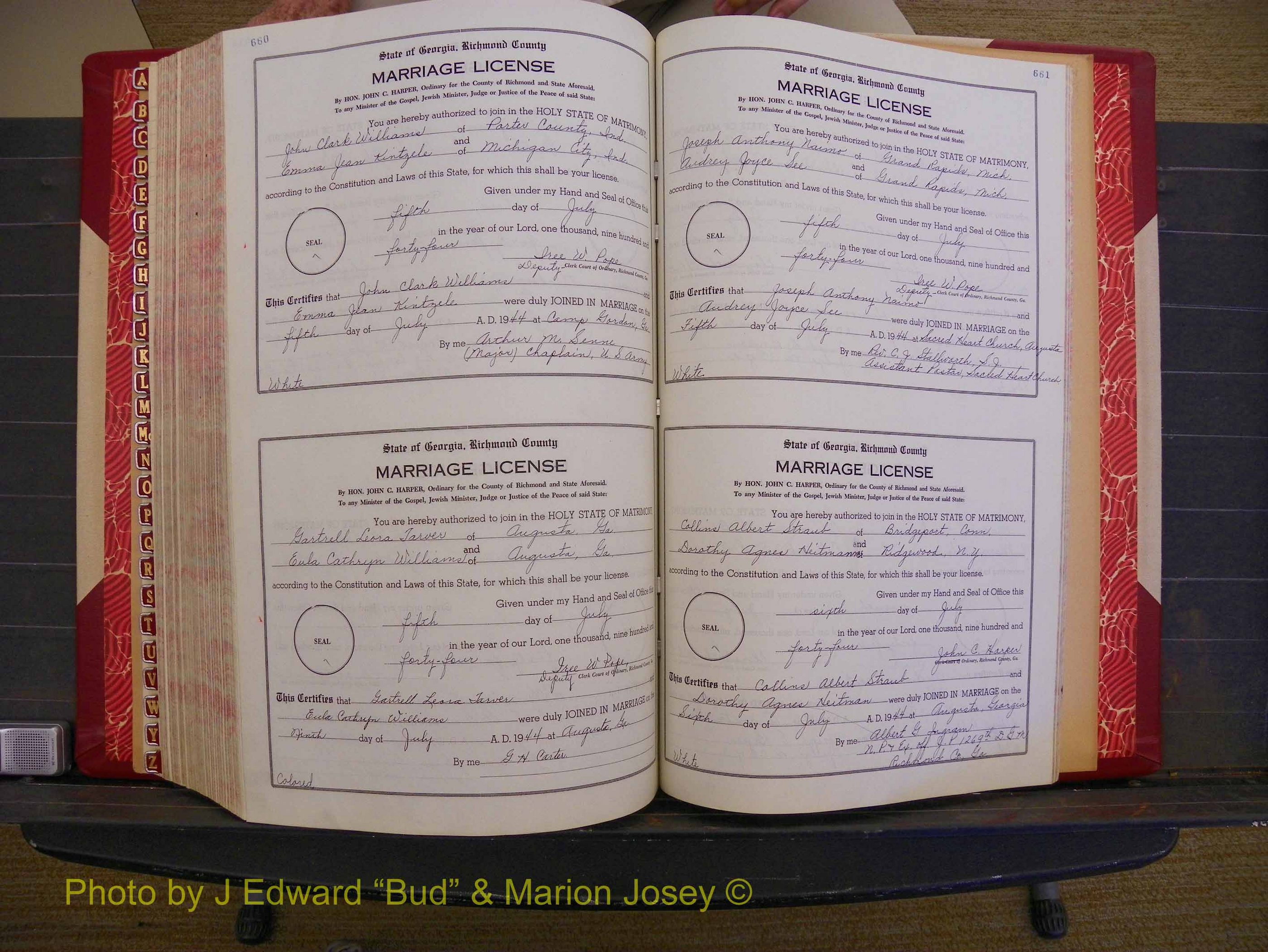 Richmond Marriages, Book V V, 1942-1944 P 660-661.JPG