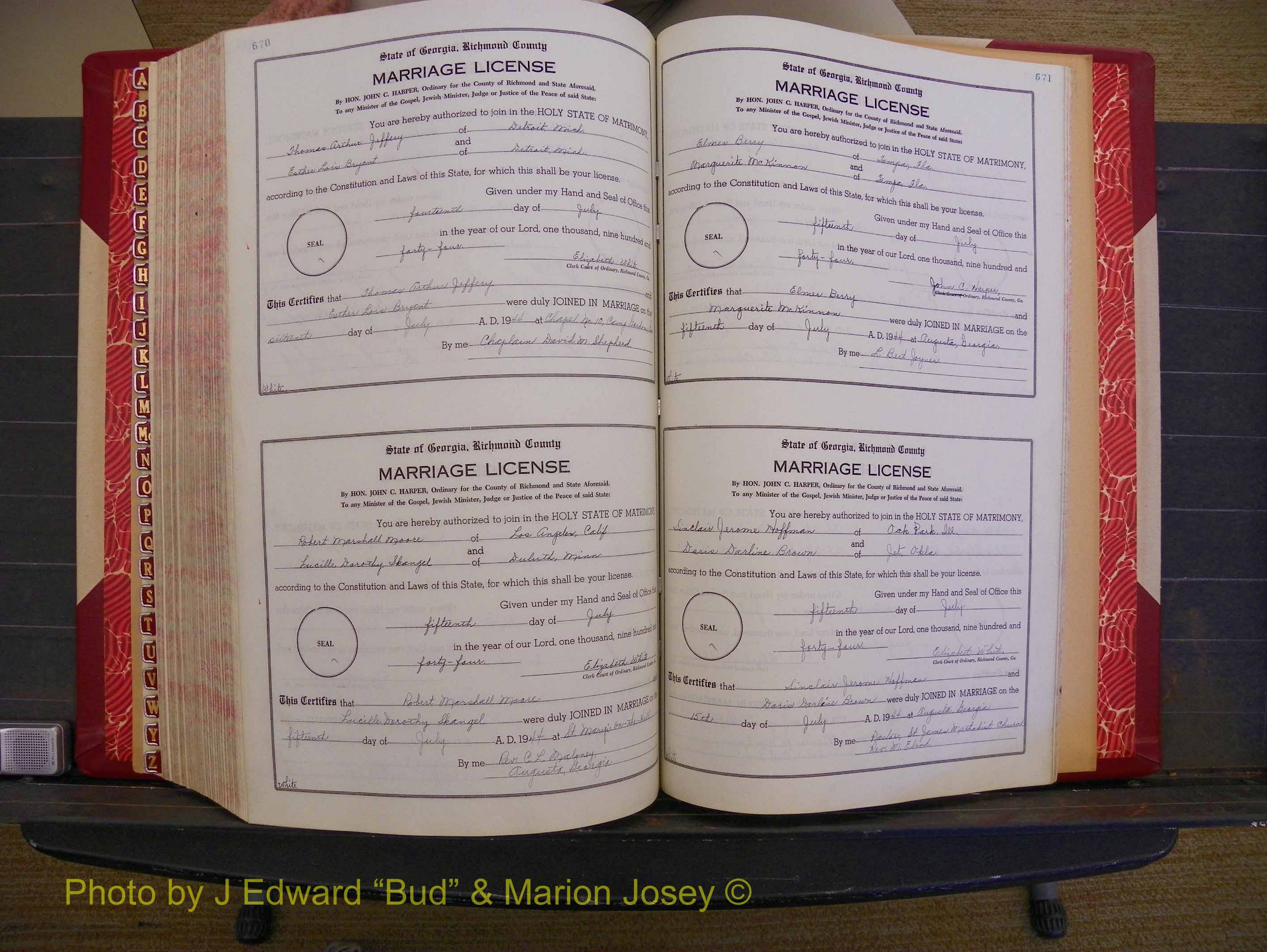 Richmond Marriages, Book V V, 1942-1944 P 670-671.JPG