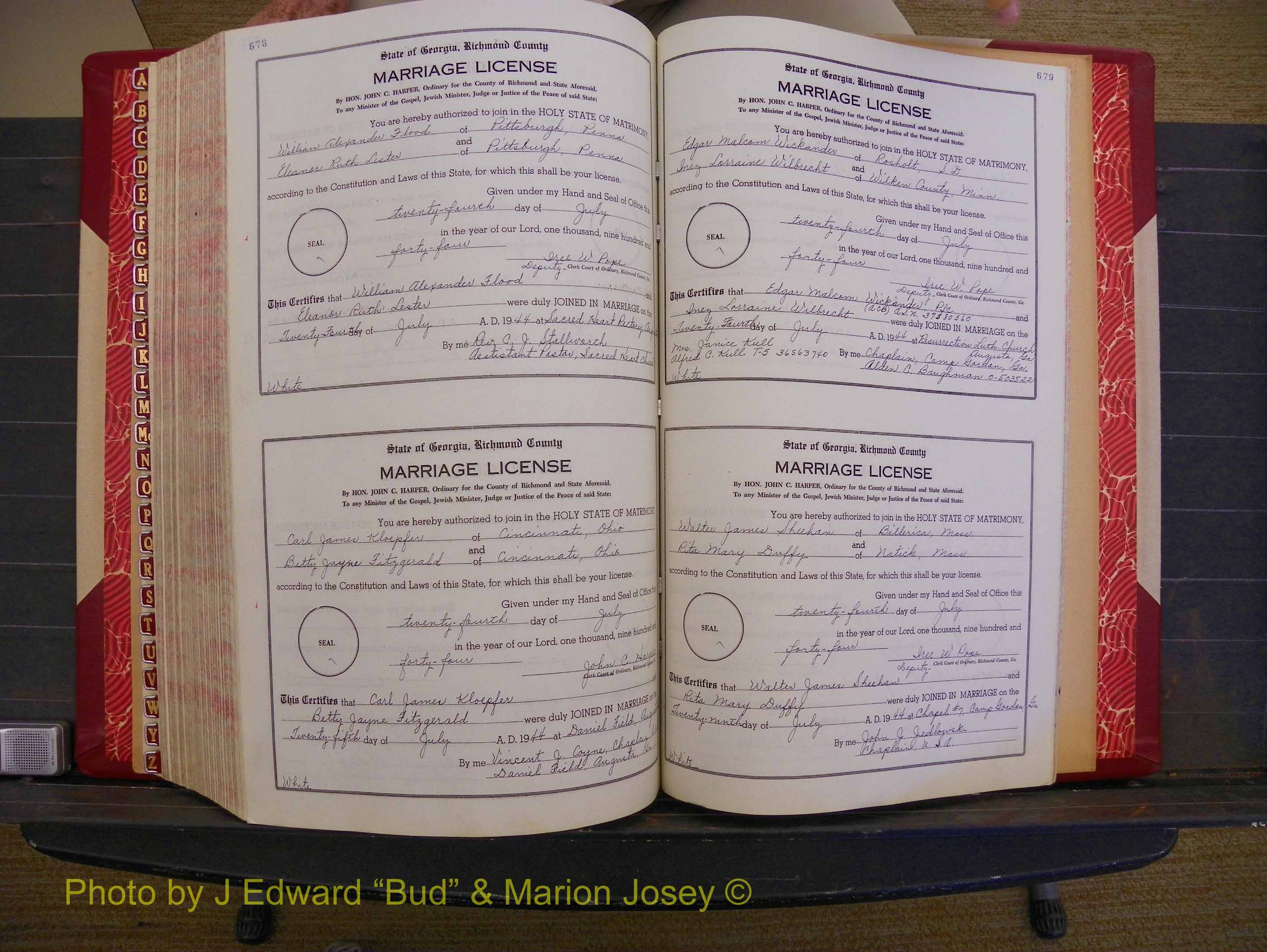 Richmond Marriages, Book V V, 1942-1944 P 678-679.JPG