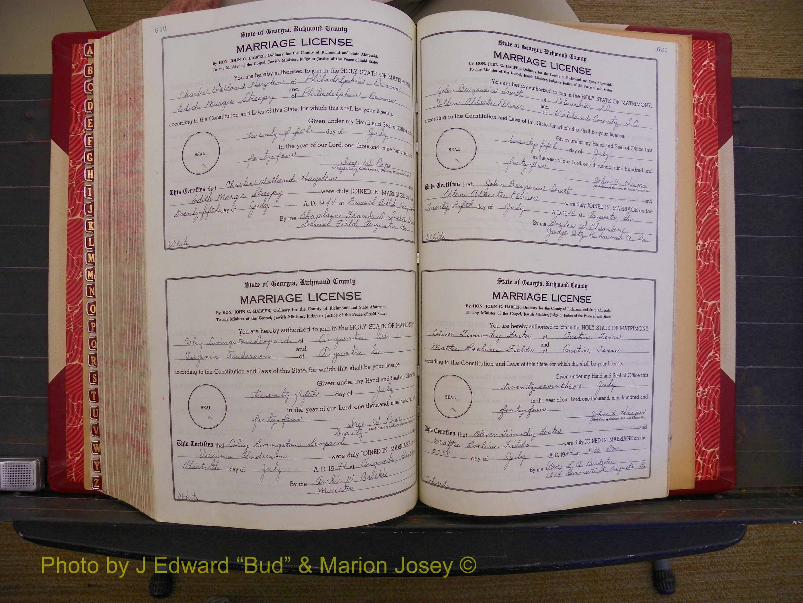 Richmond Marriages, Book V V, 1942-1944 P 680-681.JPG