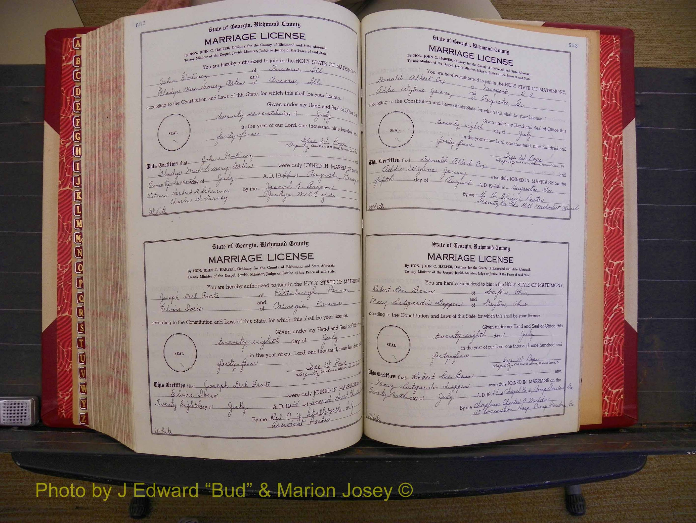 Richmond Marriages, Book V V, 1942-1944 P 682-683.JPG