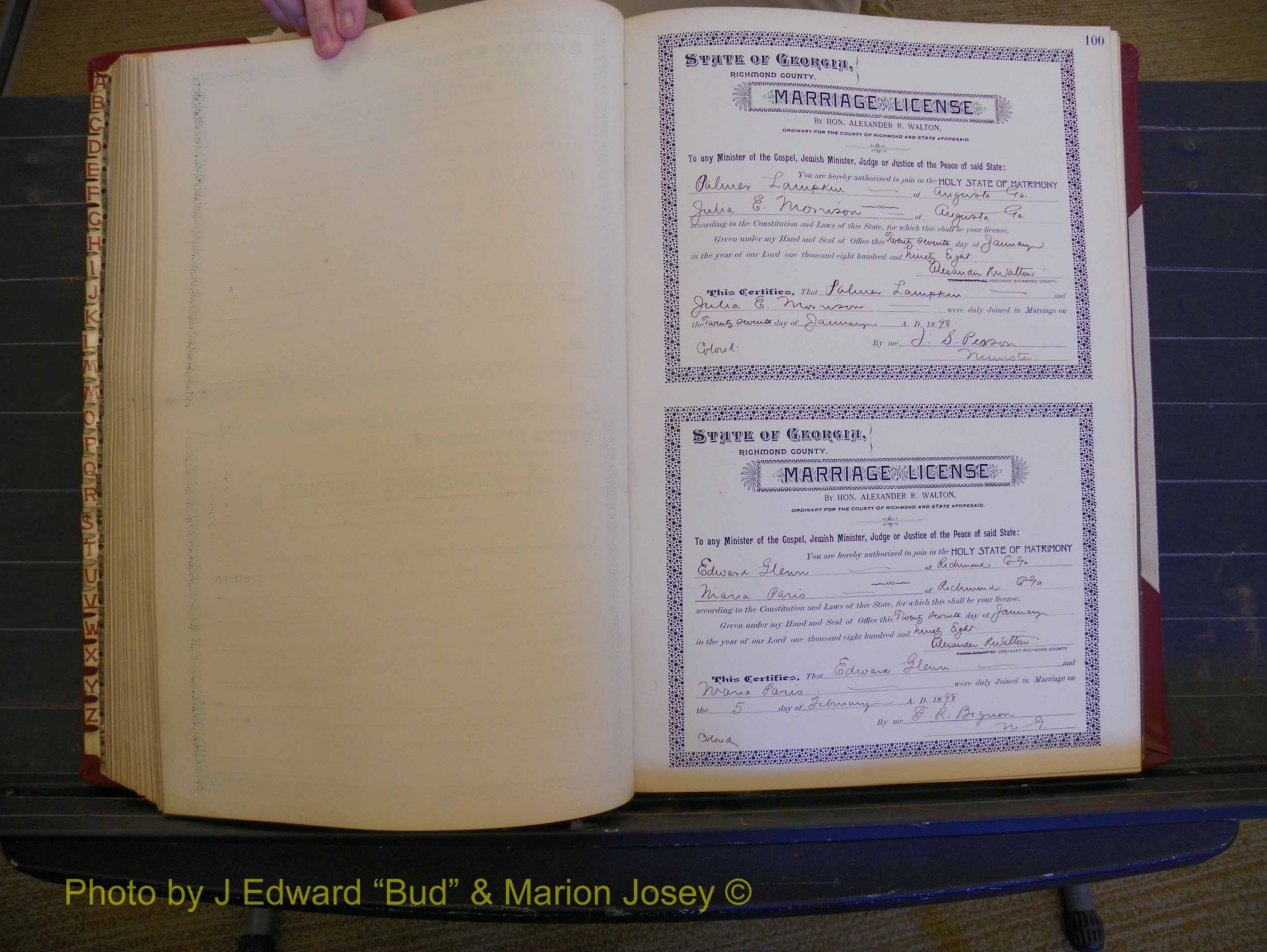 Richmond Marriages, Book V, 1897-1898 P 100.JPG