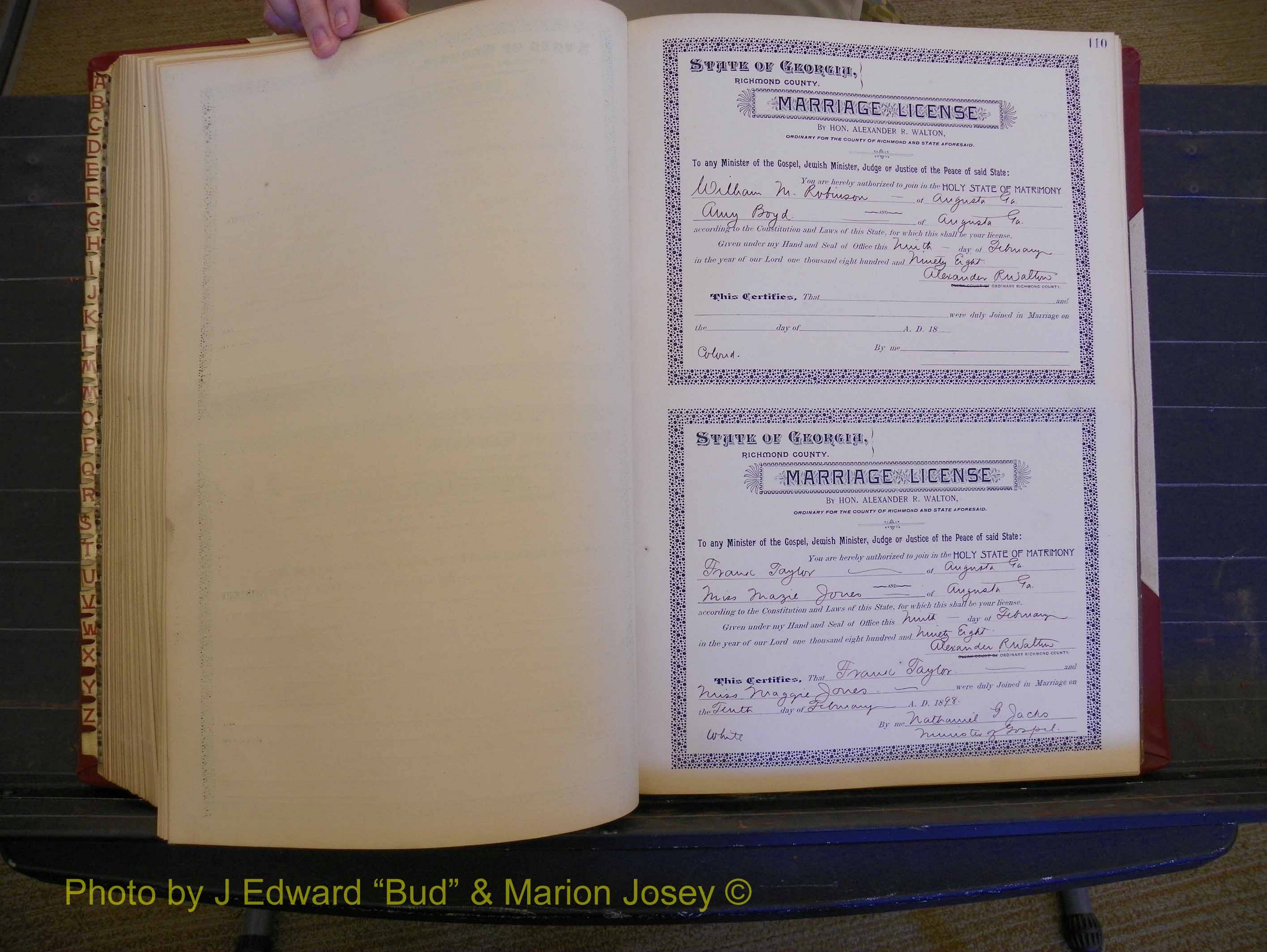 Richmond Marriages, Book V, 1897-1898 P 110.JPG