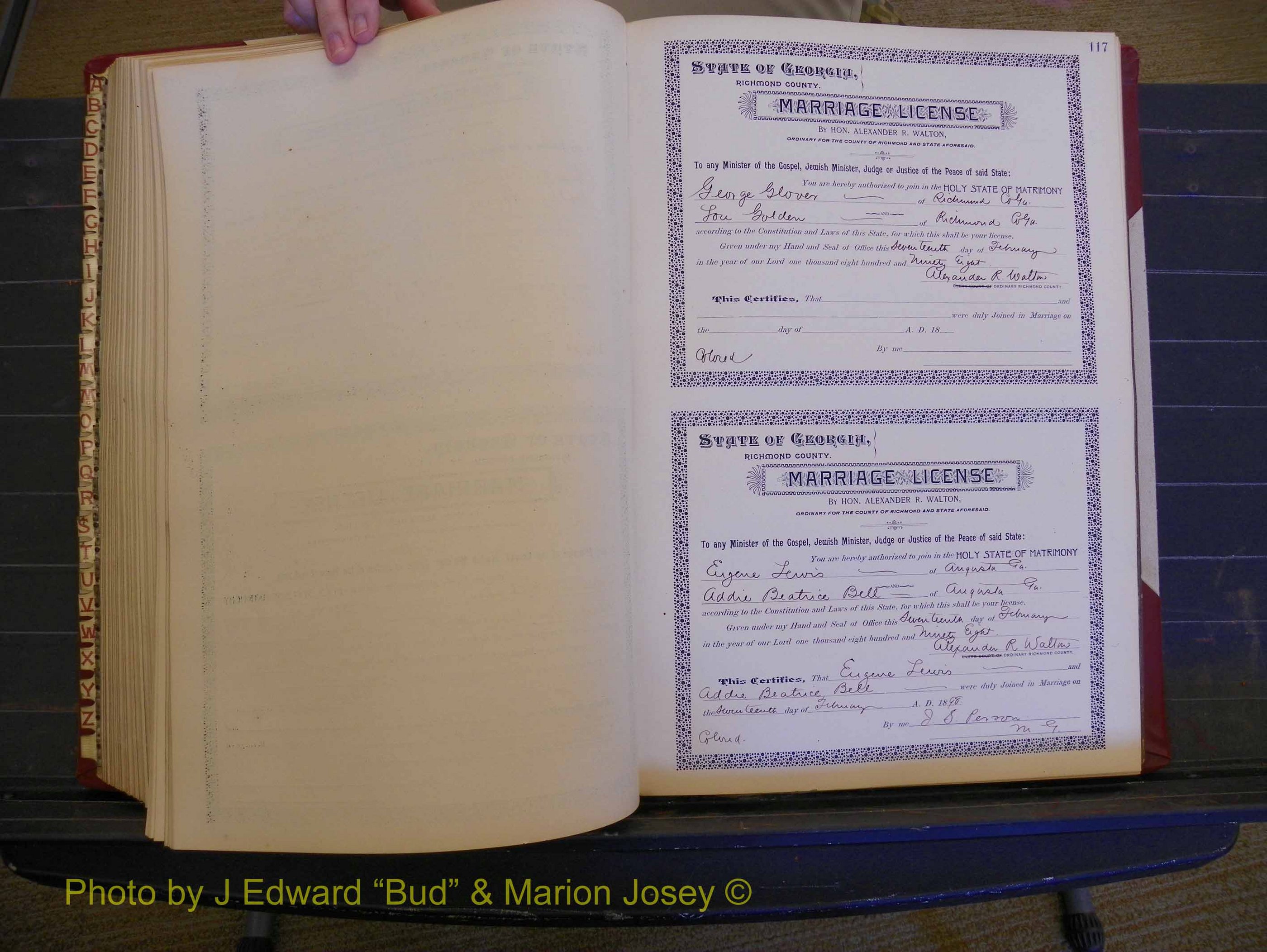 Richmond Marriages, Book V, 1897-1898 P 117.JPG