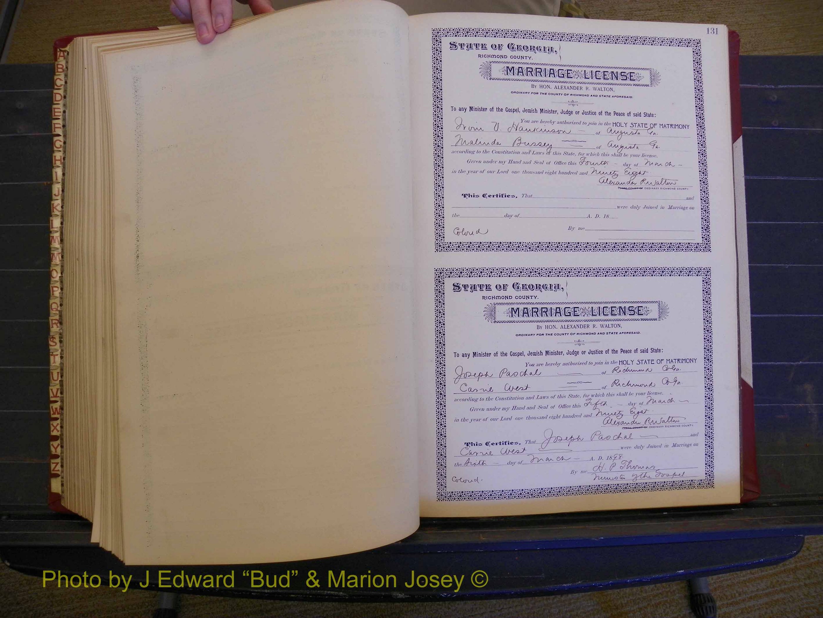 Richmond Marriages, Book V, 1897-1898 P 131.JPG