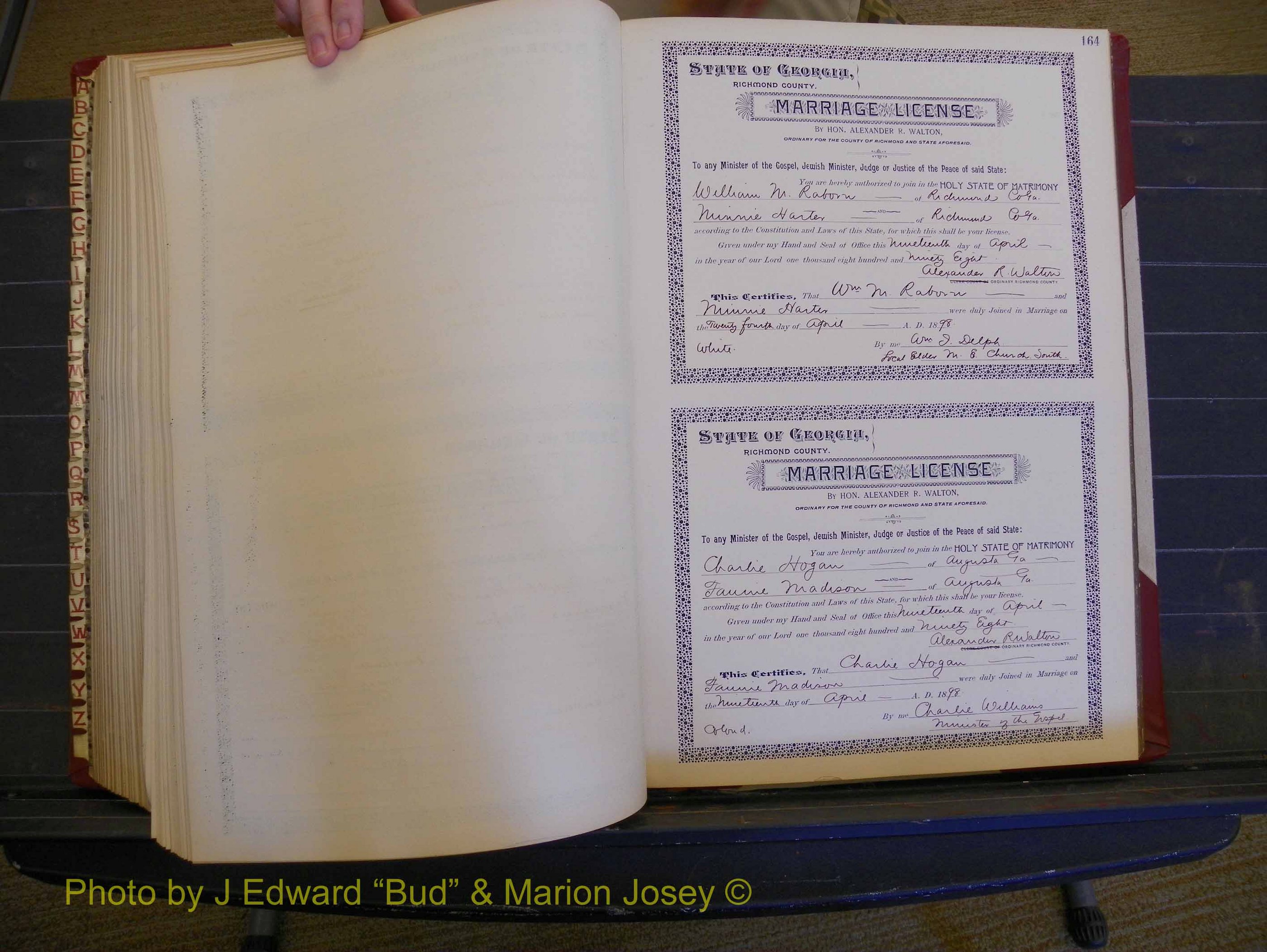 Richmond Marriages, Book V, 1897-1898 P 164.JPG