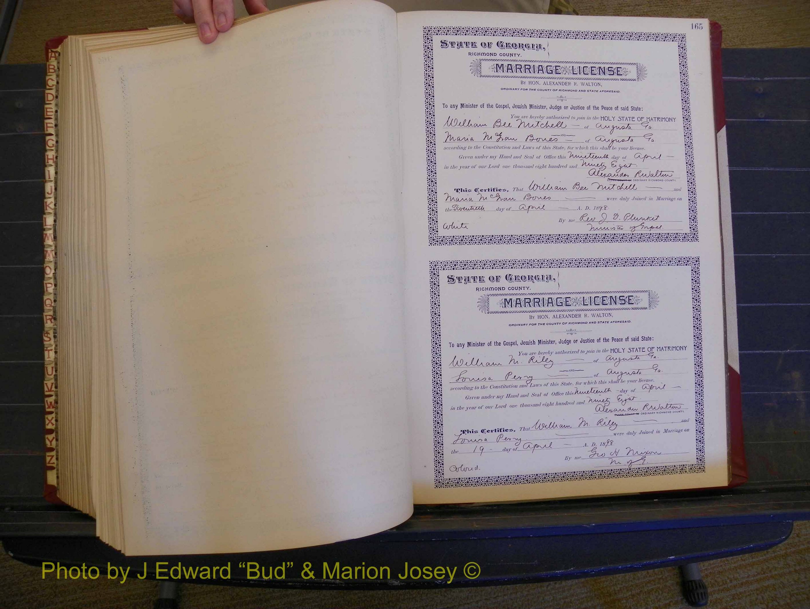 Richmond Marriages, Book V, 1897-1898 P 165.JPG