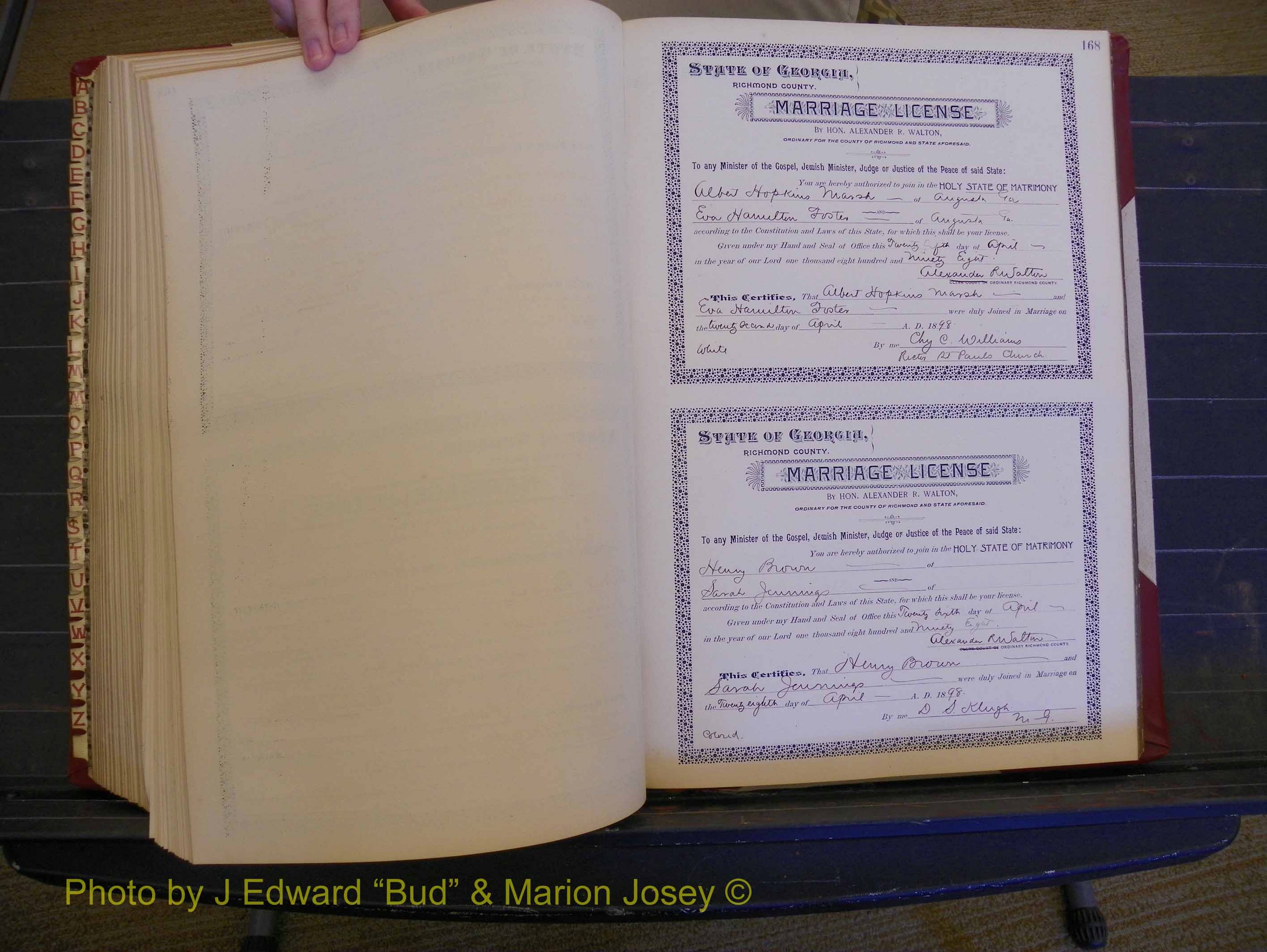 Richmond Marriages, Book V, 1897-1898 P 168.JPG