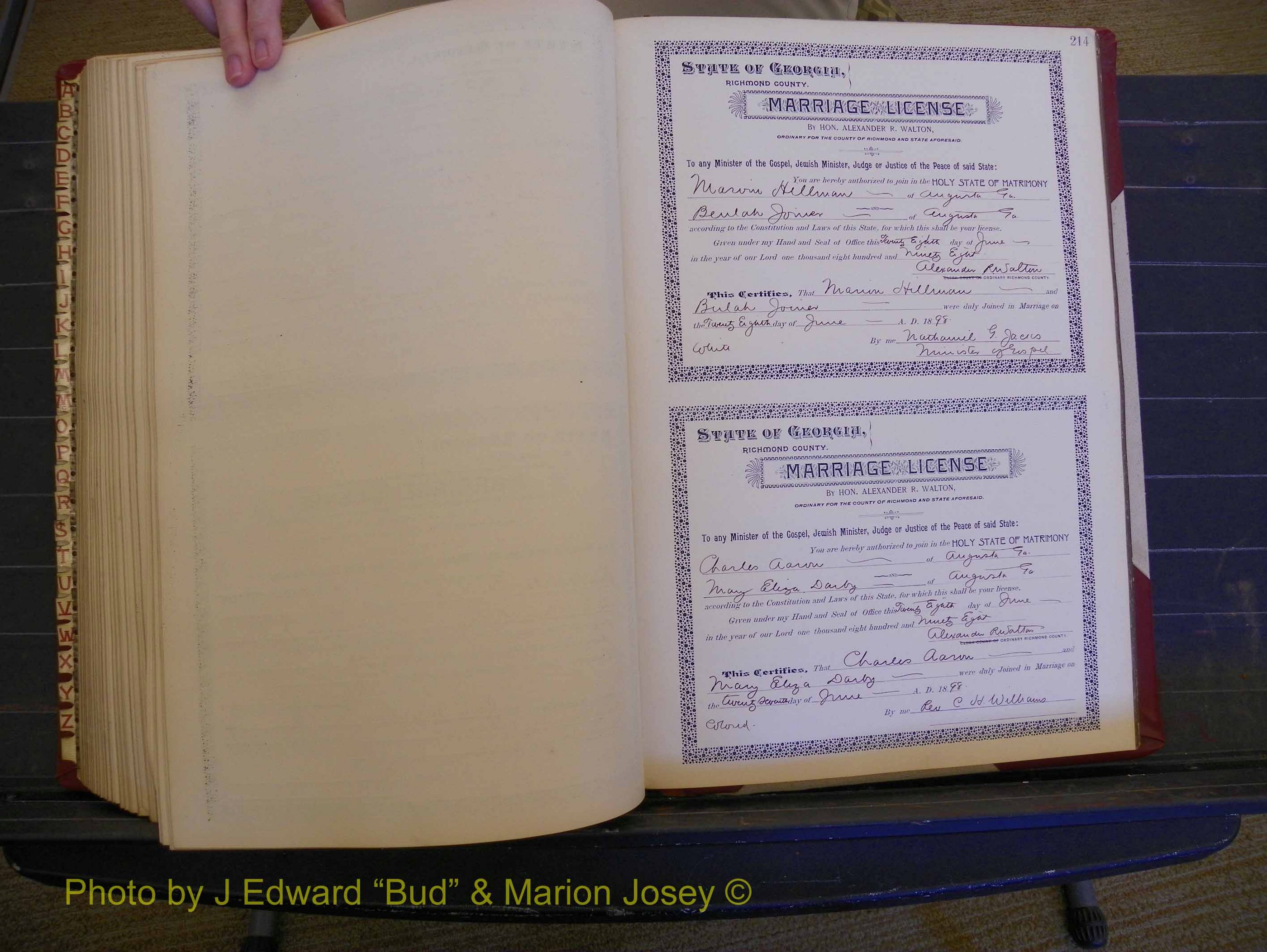 Richmond Marriages, Book V, 1897-1898 P 214.JPG