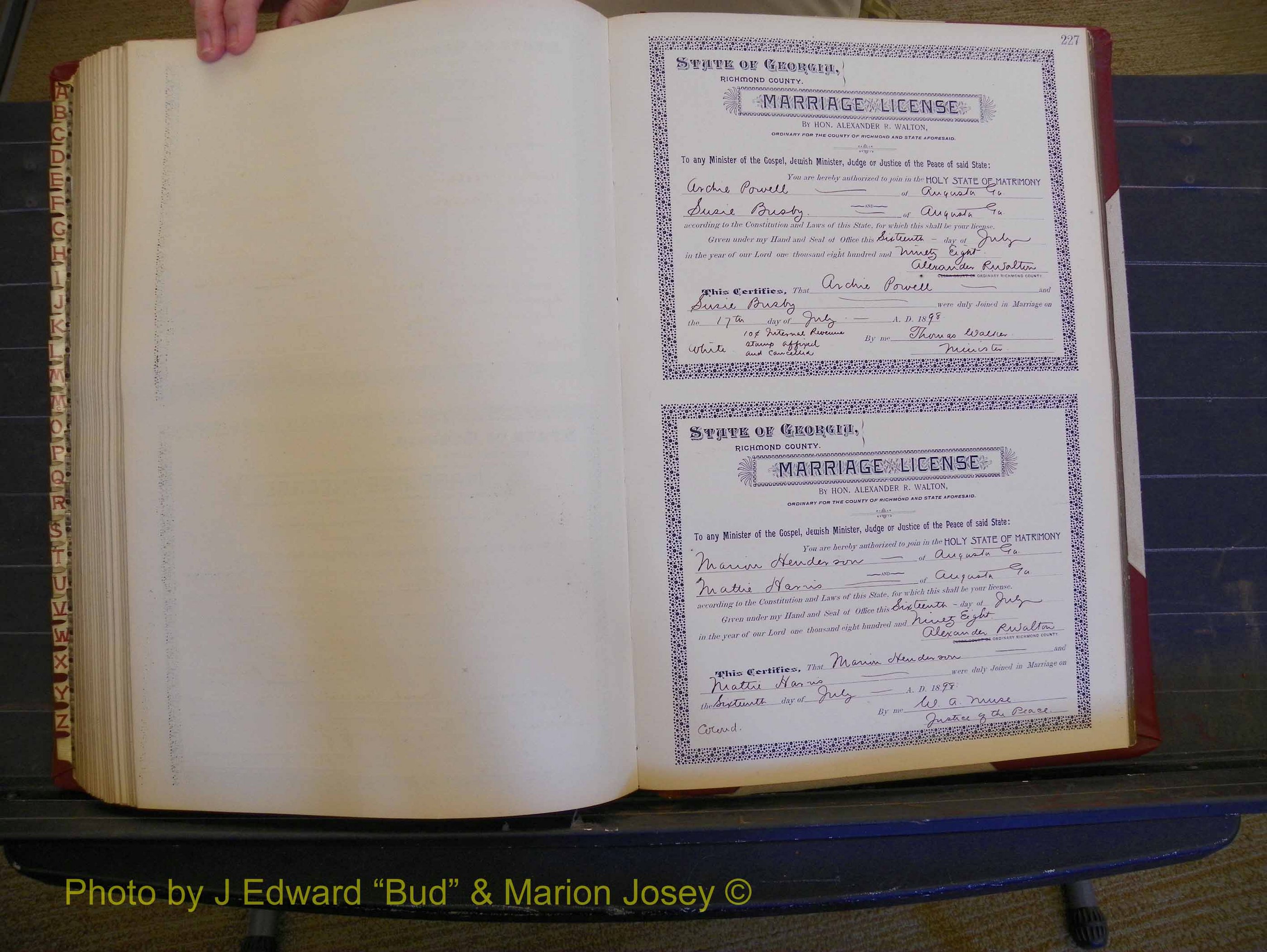 Richmond Marriages, Book V, 1897-1898 P 227.JPG