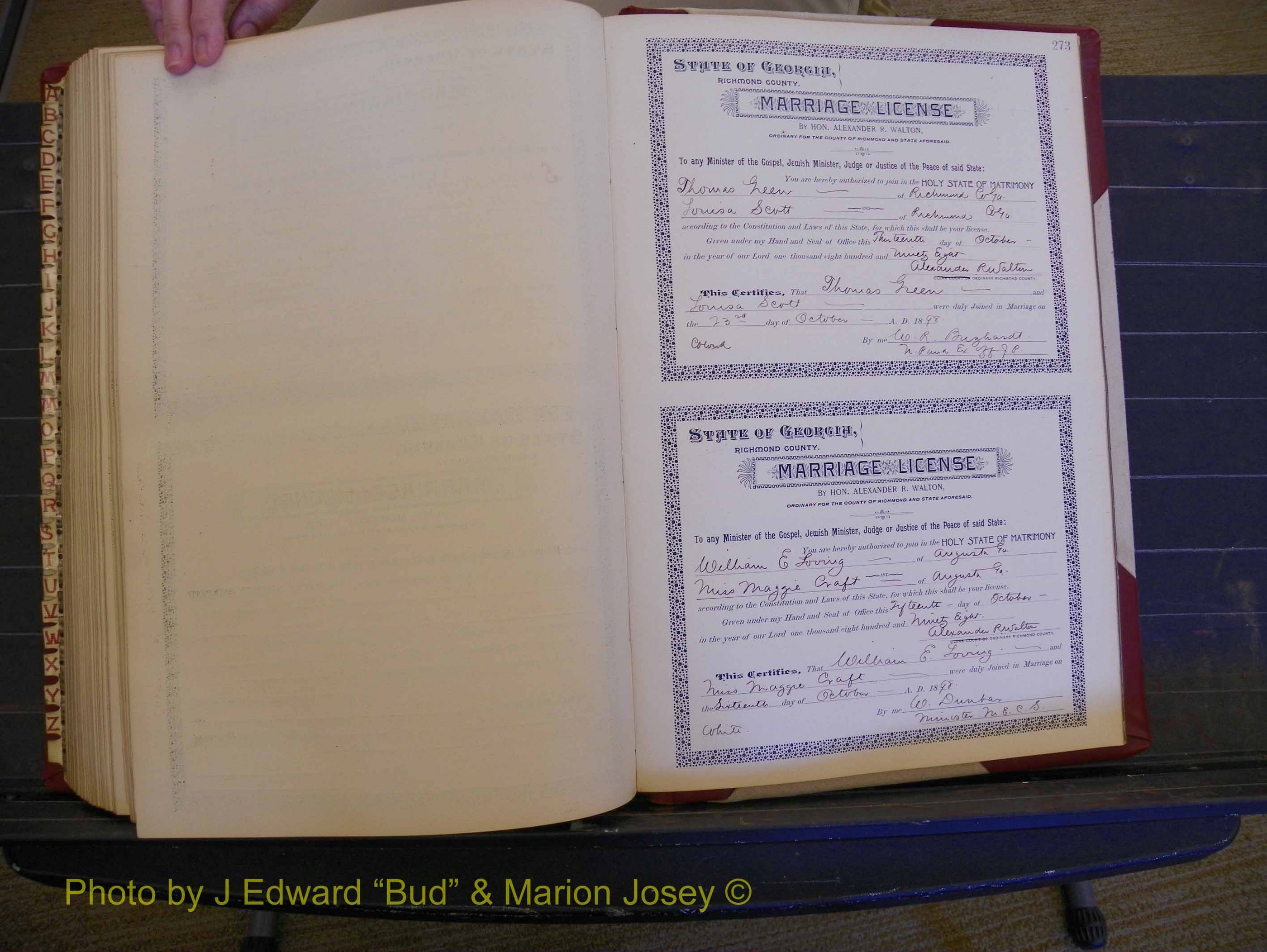 Richmond Marriages, Book V, 1897-1898 P 273.JPG