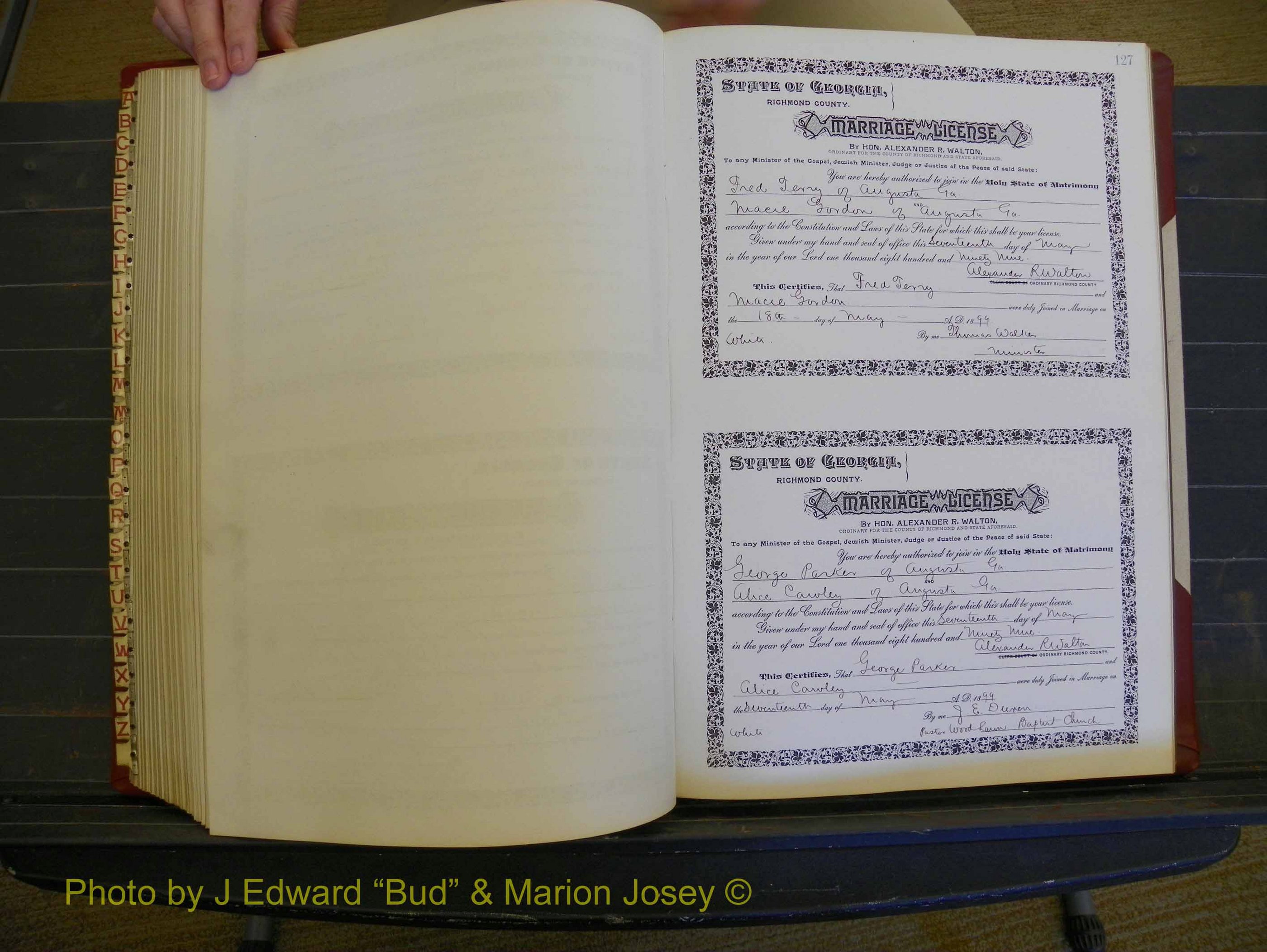 Richmond Marriages, Book W, 1898-1899 P 127.JPG