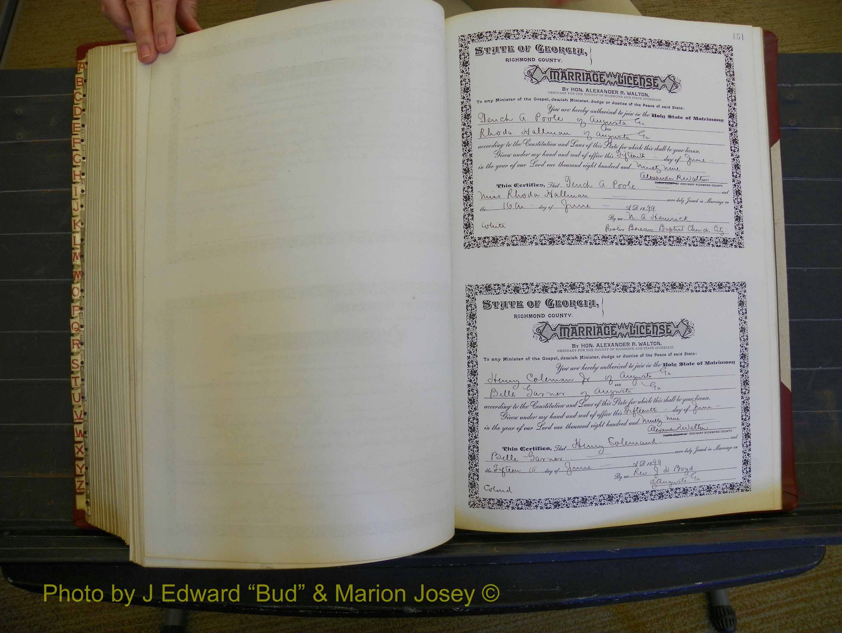 Richmond Marriages, Book W, 1898-1899 P 151.JPG